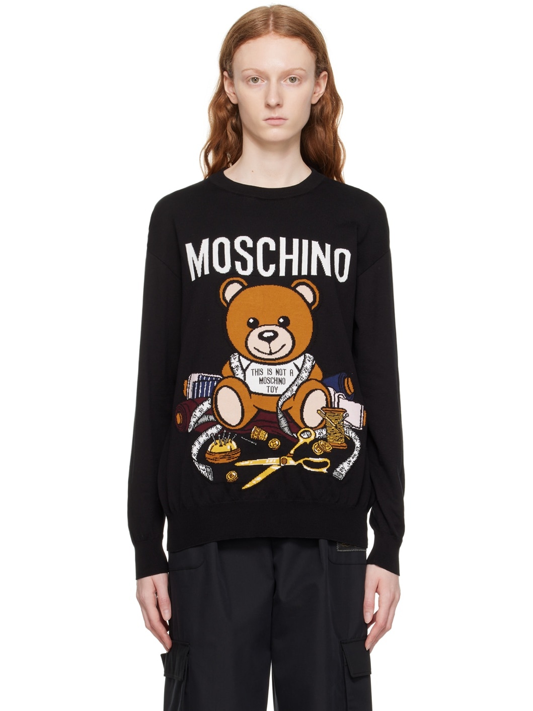 Moschino Black Teddy Bear Sweater, ssense