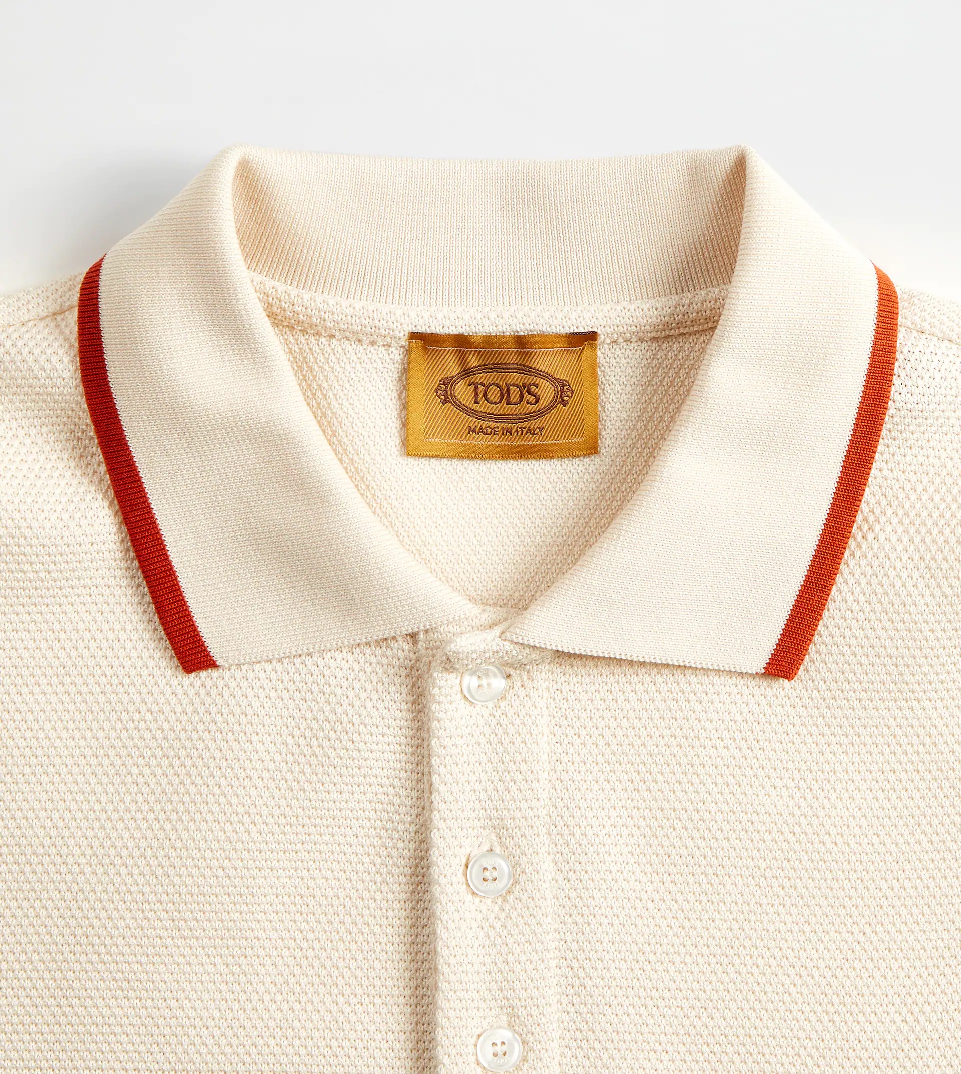 POLO SHIRT IN JACQUARD COTTON - BEIGE - 3