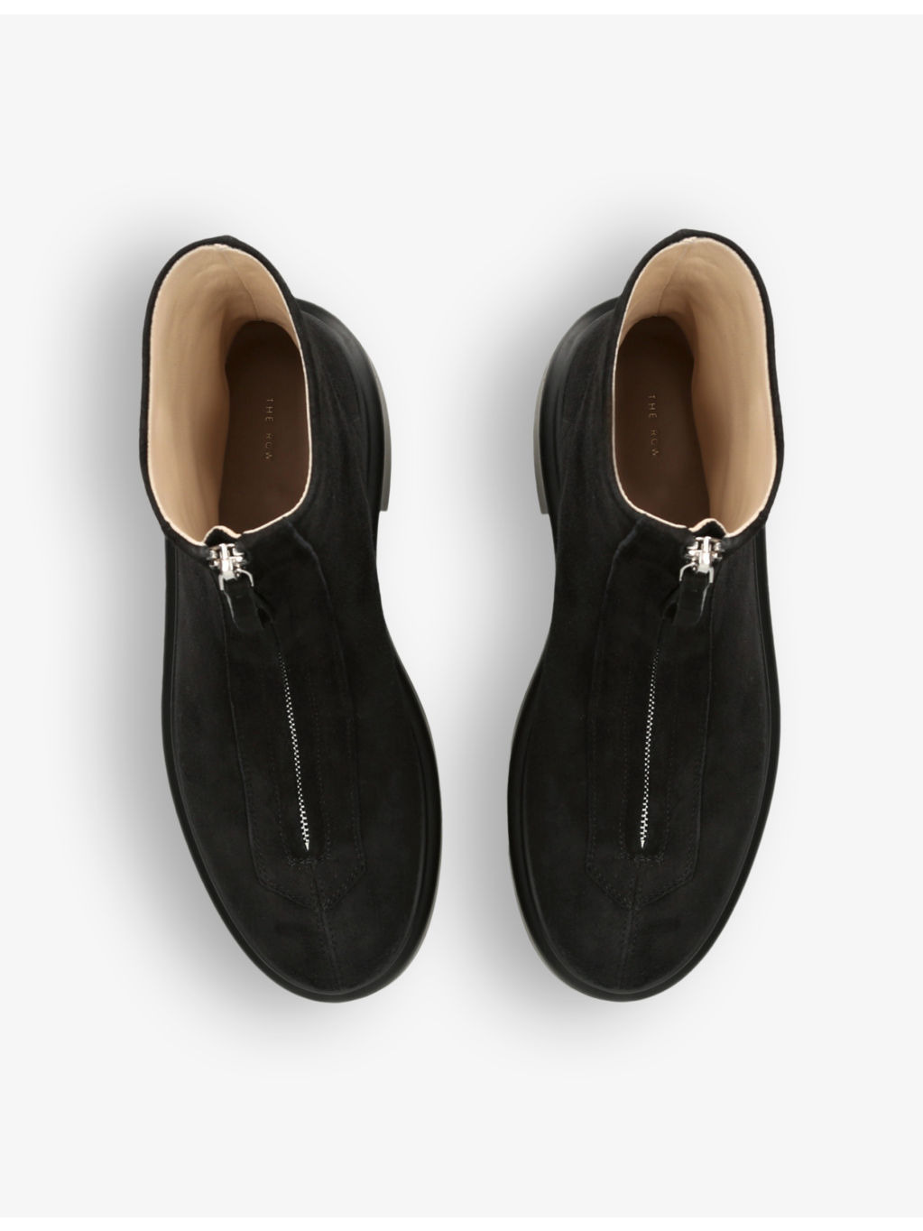 Zipped-front platform-sole suede ankle boots - 2