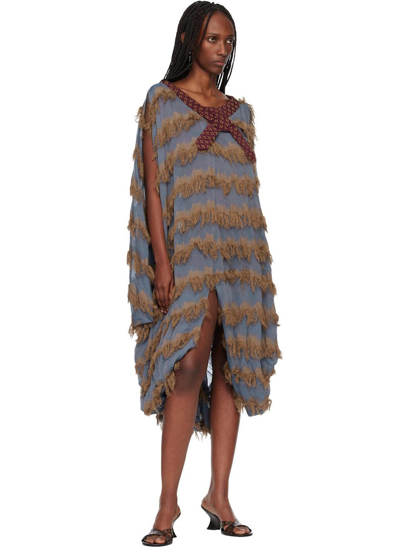 Kiko Kostadinov Blue & Brown Rossi Midi Dress outlook