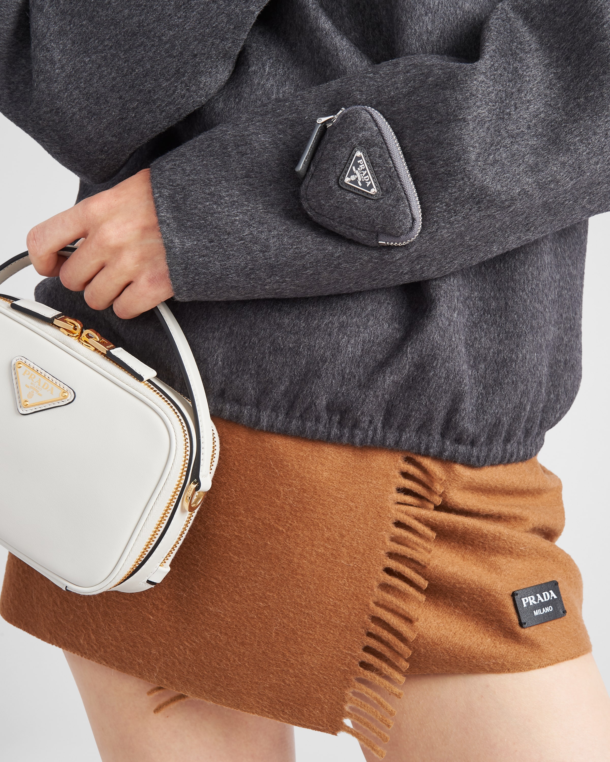【プラダ・PRADA】Cashgora top with pouch Prada Cashgora top with pouch | REVERSIBLE