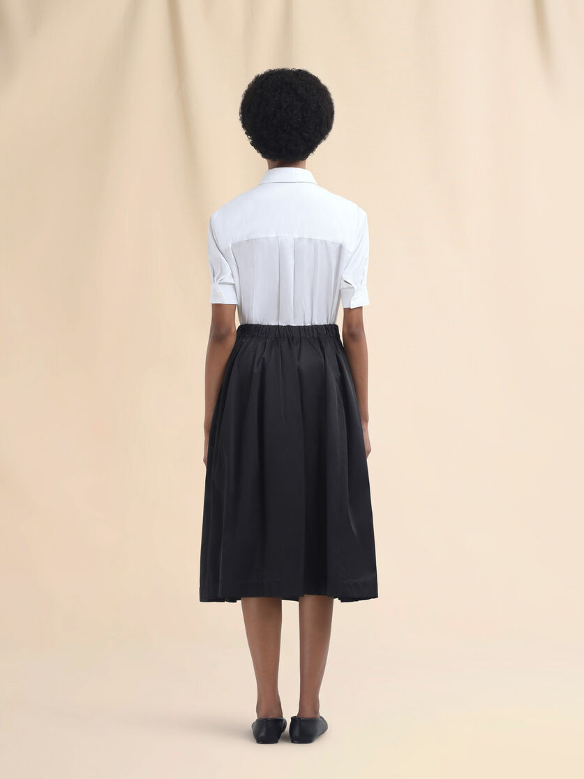BLACK TAFFETA WIDE SKIRT WITH MARNI SYMBOL - 3