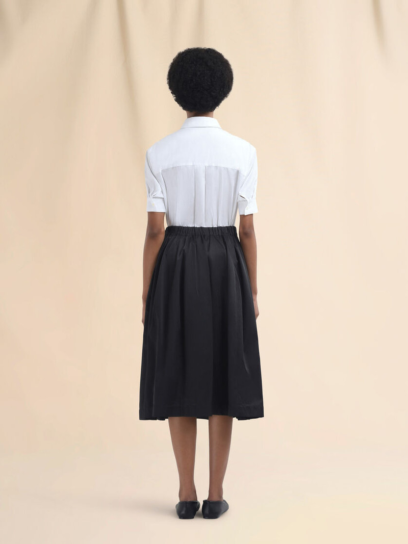 BLACK TAFFETA WIDE SKIRT WITH MARNI SYMBOL 3