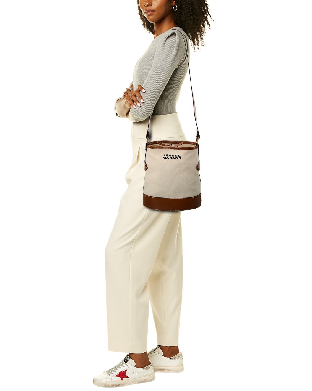 Isabel Marant Canvas & Leather Shoulder Bag - 4