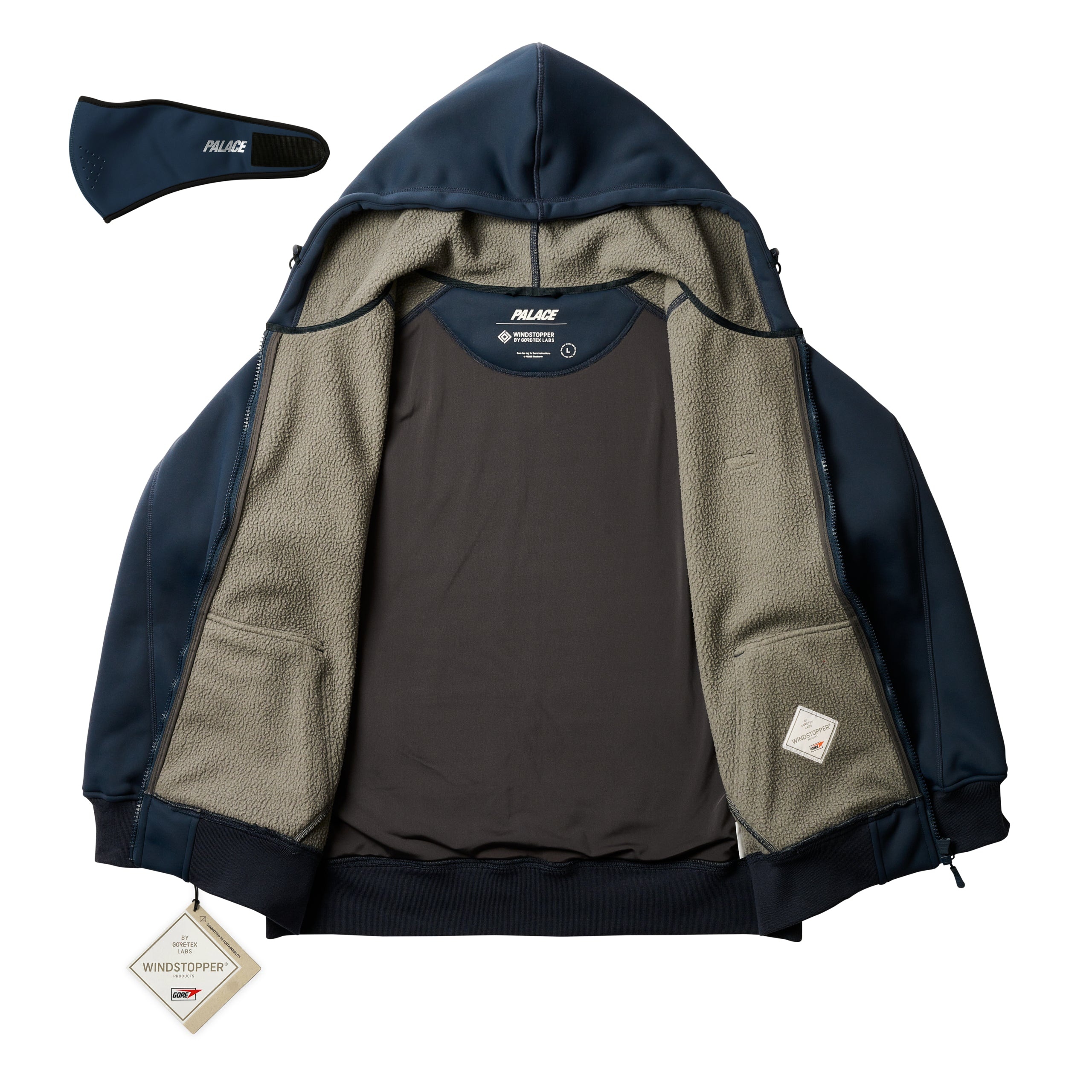 PALACE GORE-TEX WINDSTOPPER BONDED JACKET NAVY | REVERSIBLE