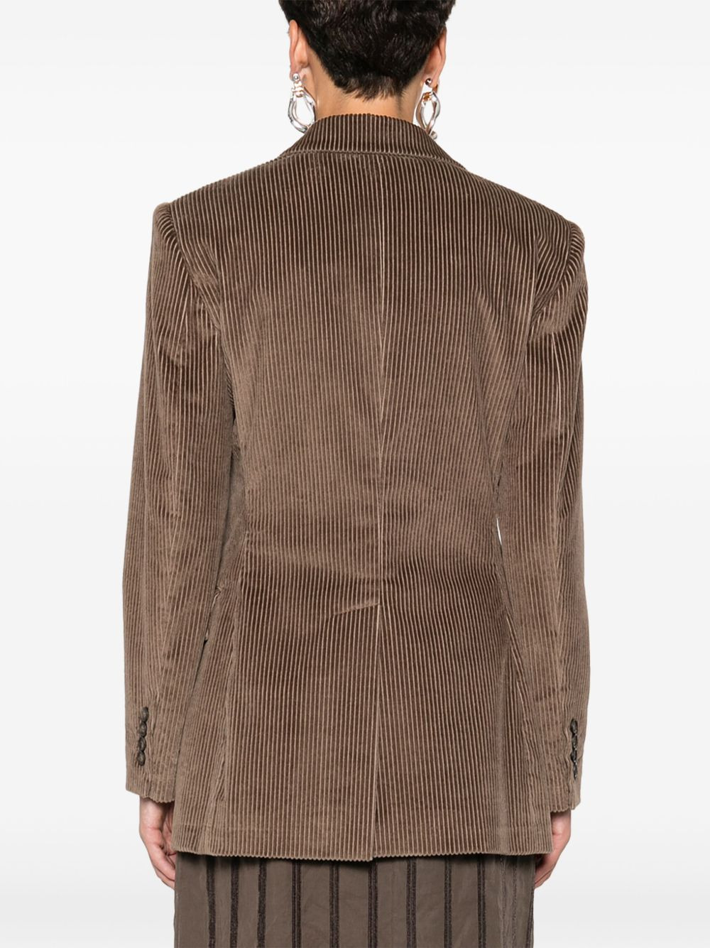 corduroy double-breasted jacket - 4
