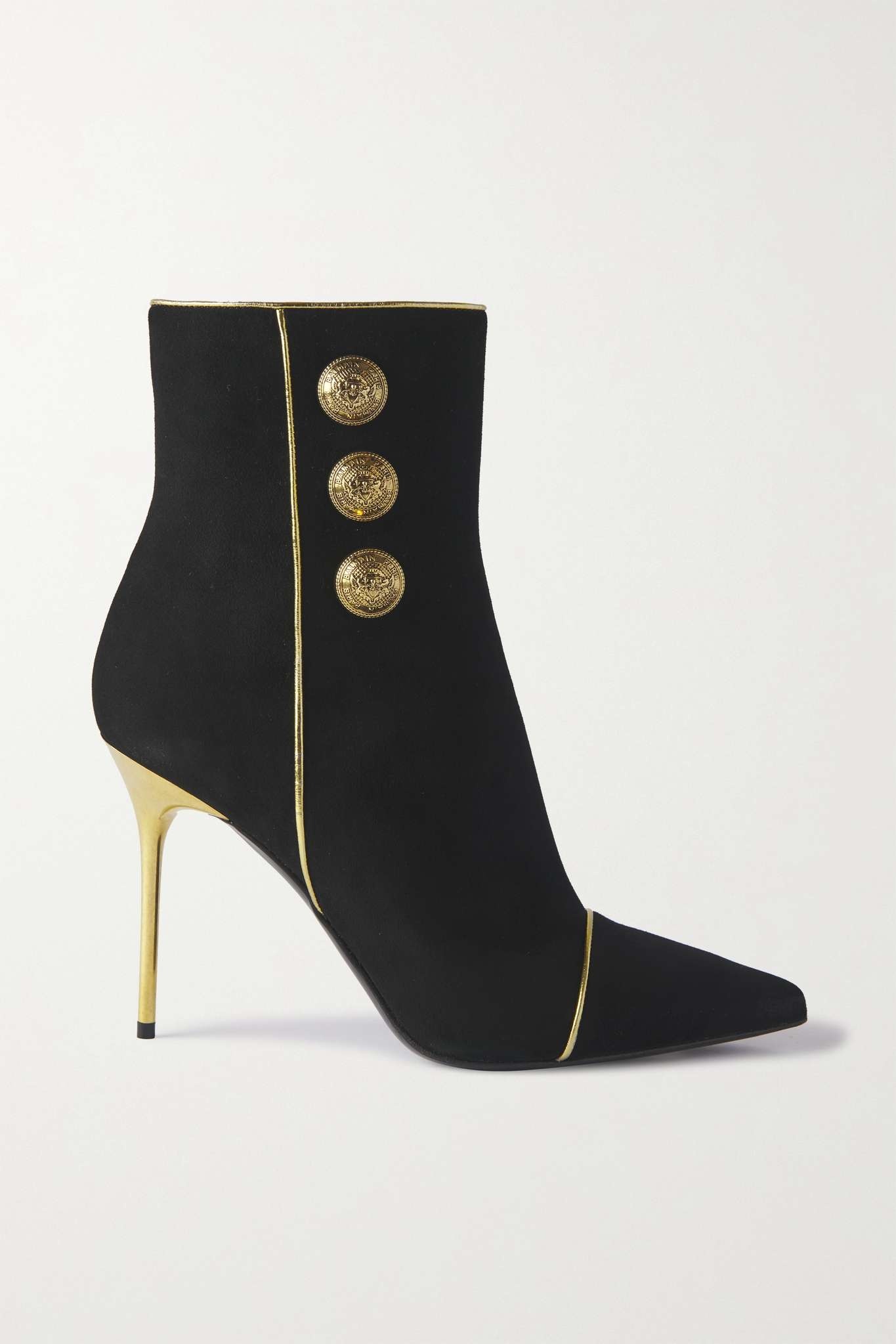 Romi embellished leather-trimmed suede ankle boots - 1