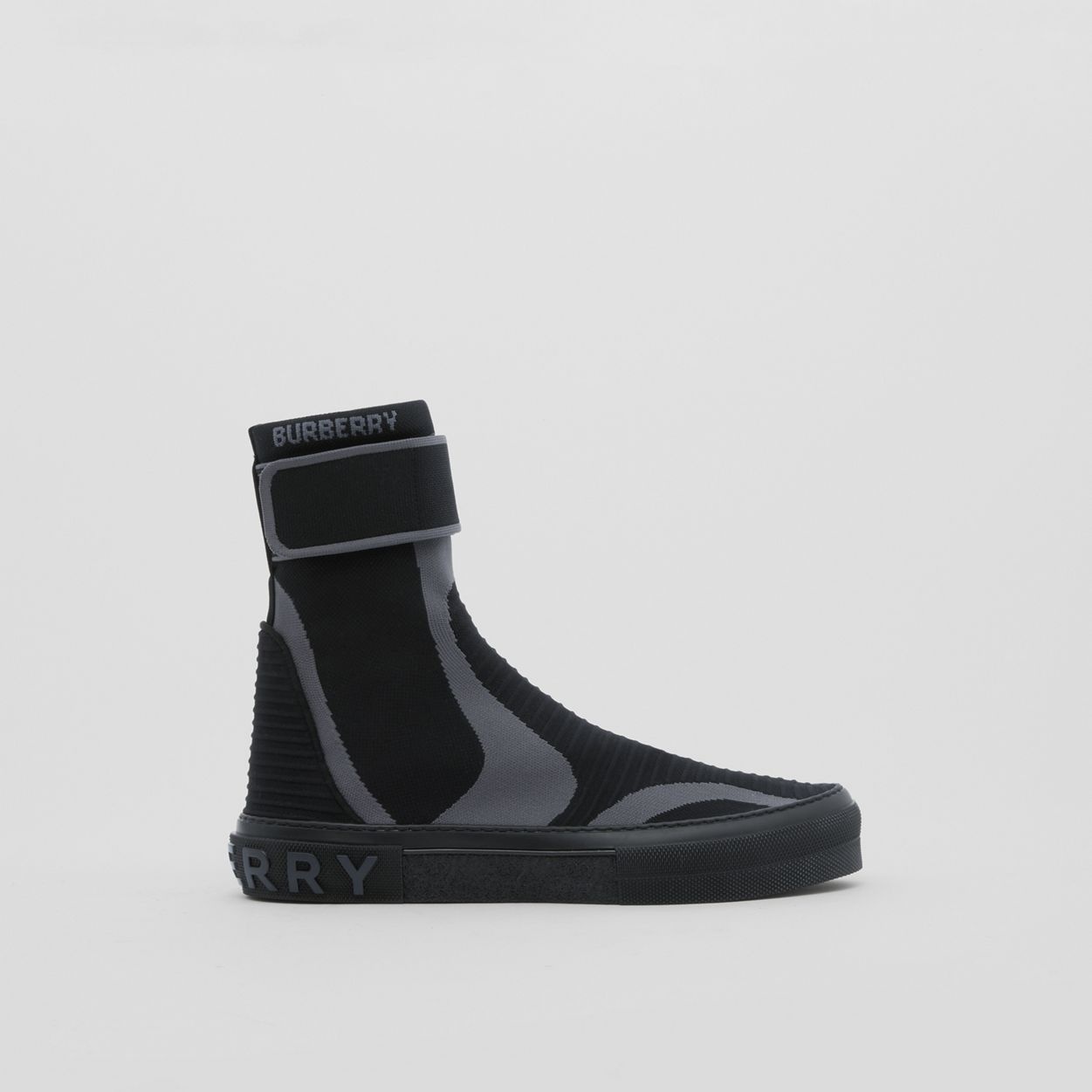 Knitted Stretch Nylon Sub High-top Sneakers - 1