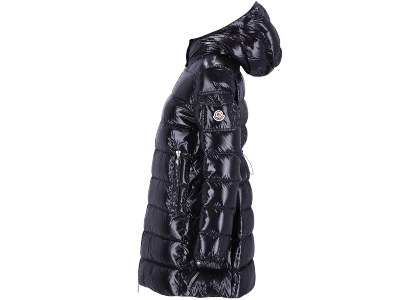 Moncler Women's Courcelles Hooded Mid Length Down Jacket Black - 2