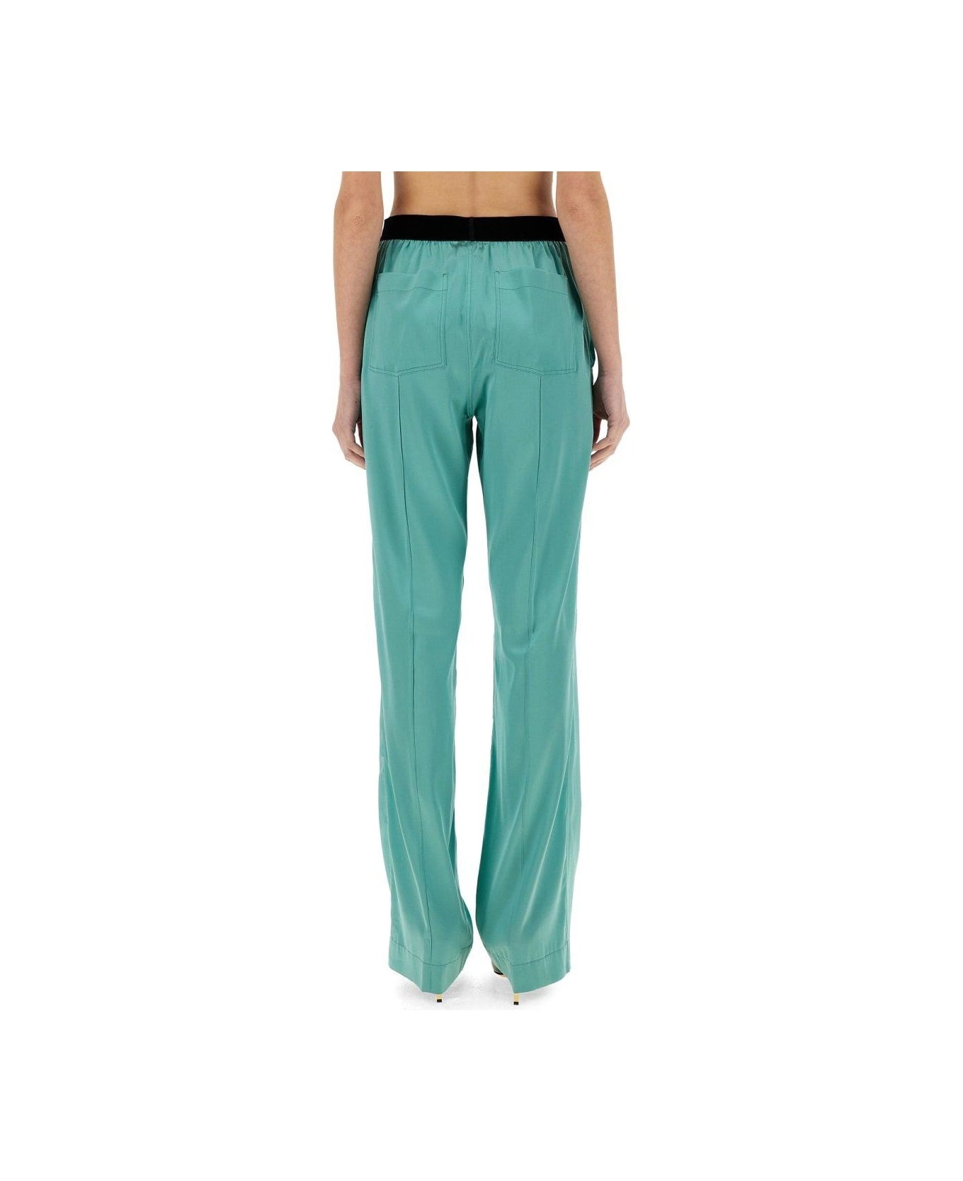 Straight Leg Satin Pants - 2