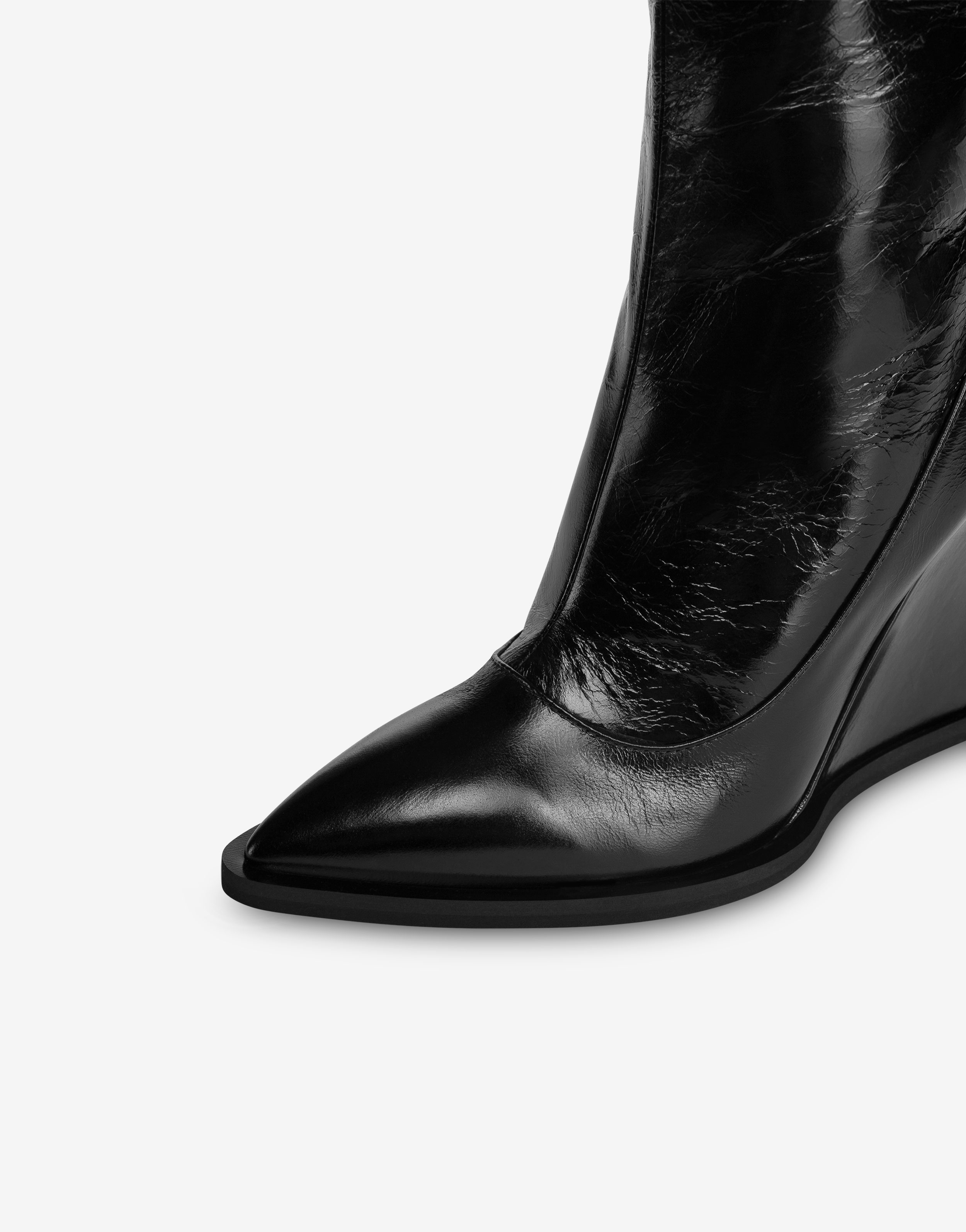 METAL LOGO WEDGE ANKLE BOOTS - 4