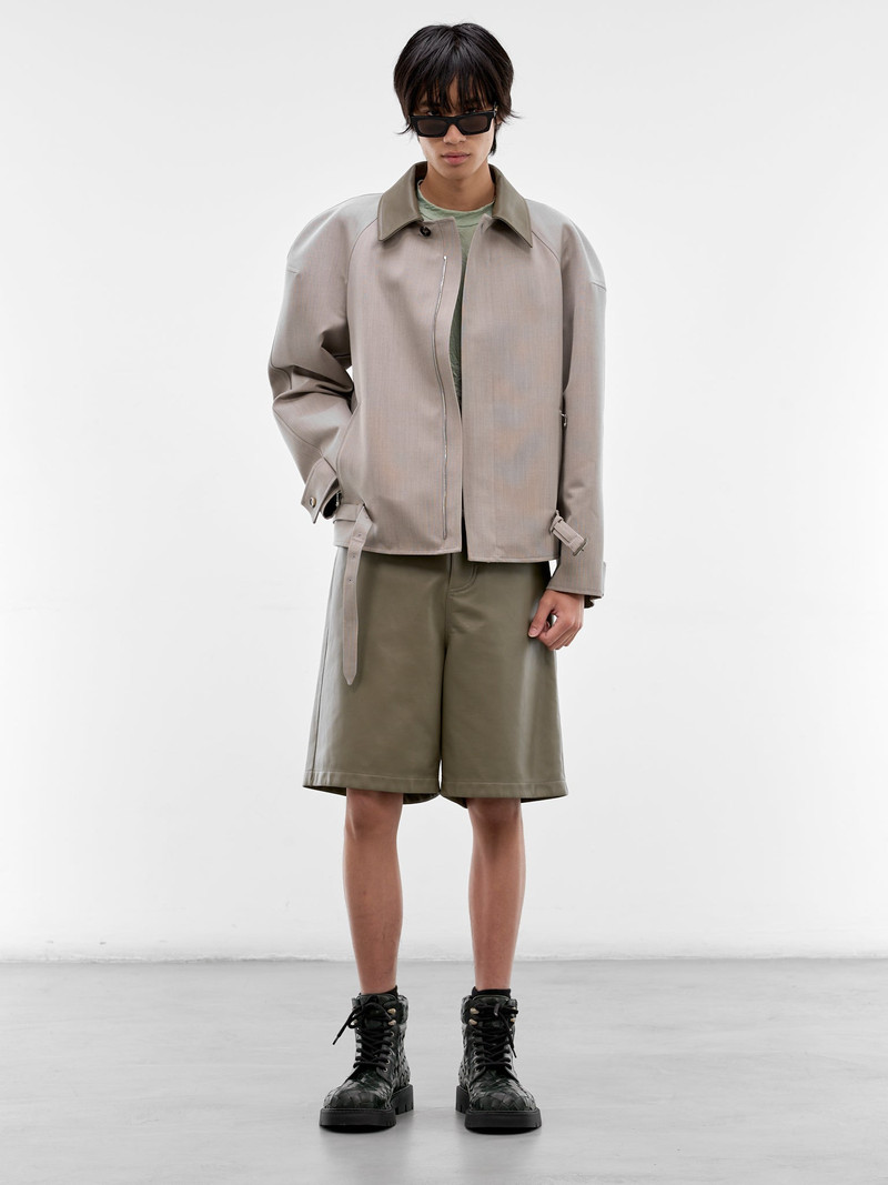 Bottega Veneta Steel Leather Baggy Shorts outlook