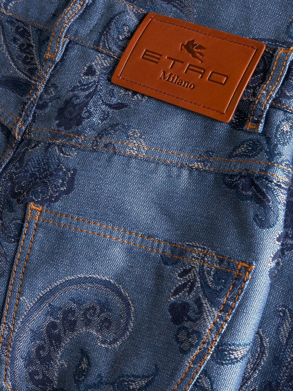 paisley-print wide-leg jeans - 6