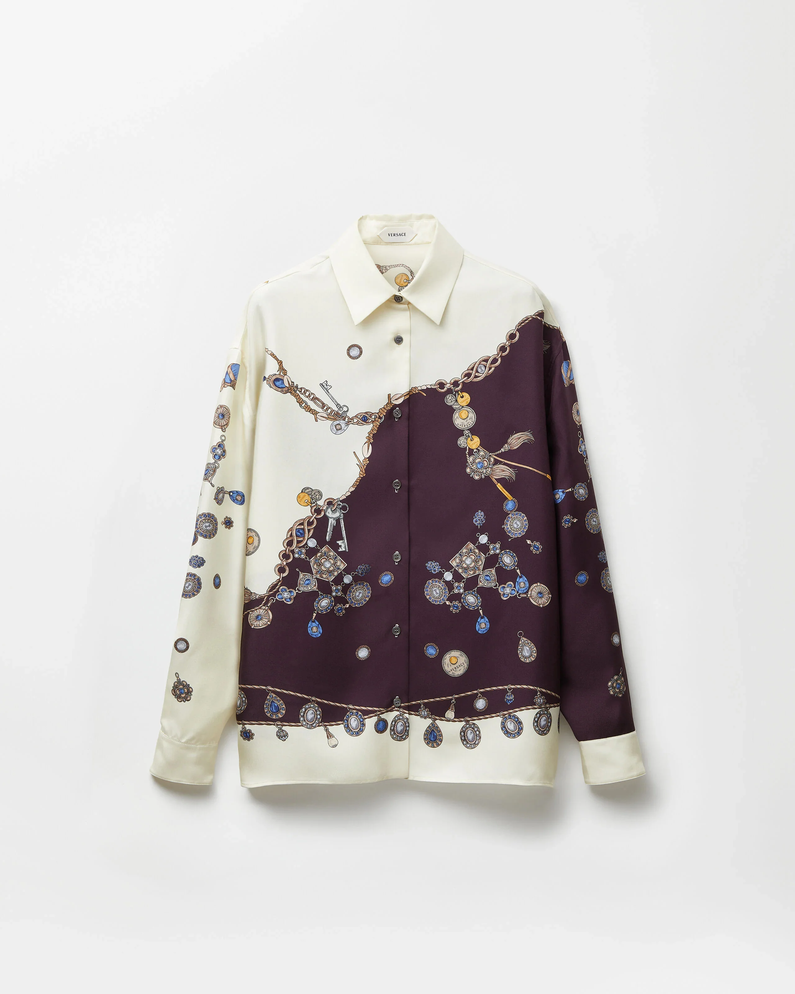 Printed Silk Twill Shirt - 1