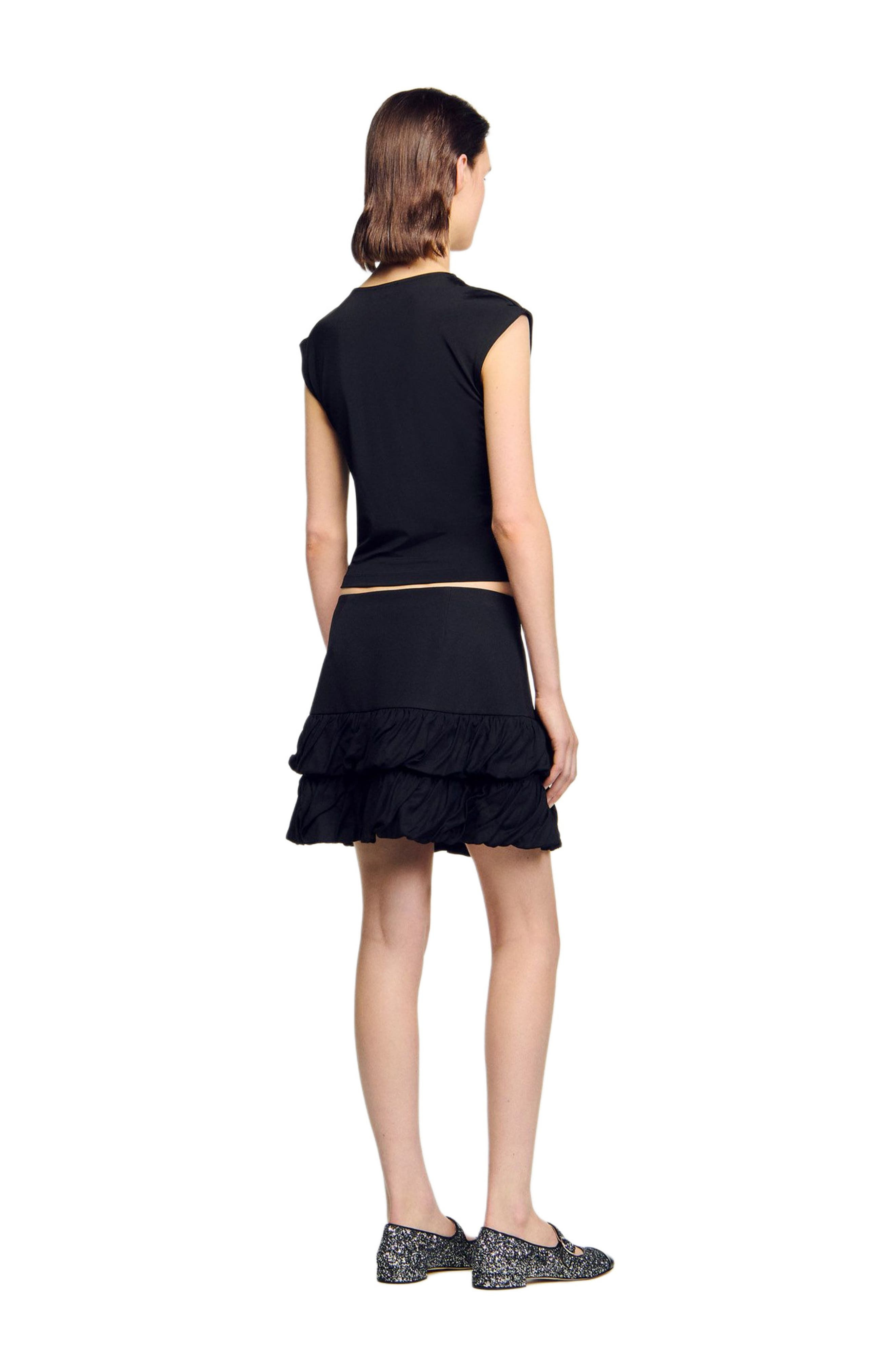 SANDRO Draped T-shirt in Black at Nordstrom - 2