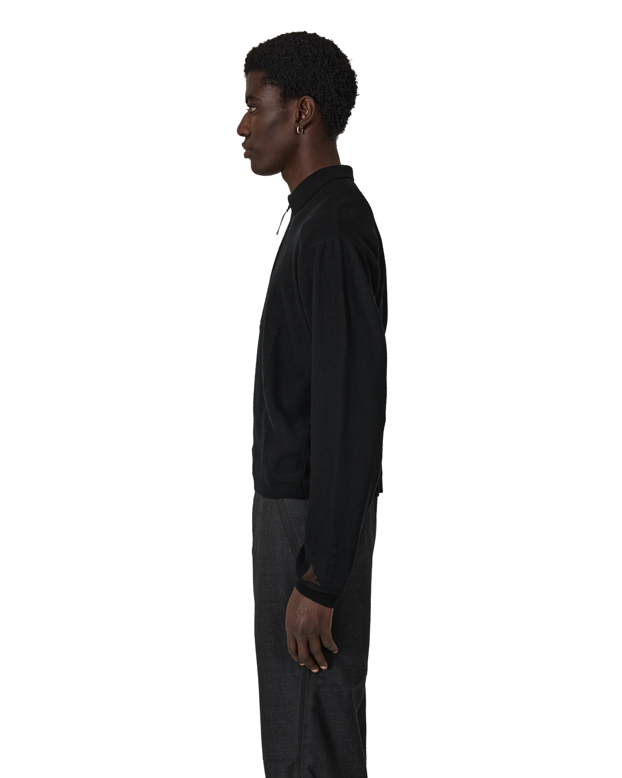 Pinched Wool Knit Polo - 2