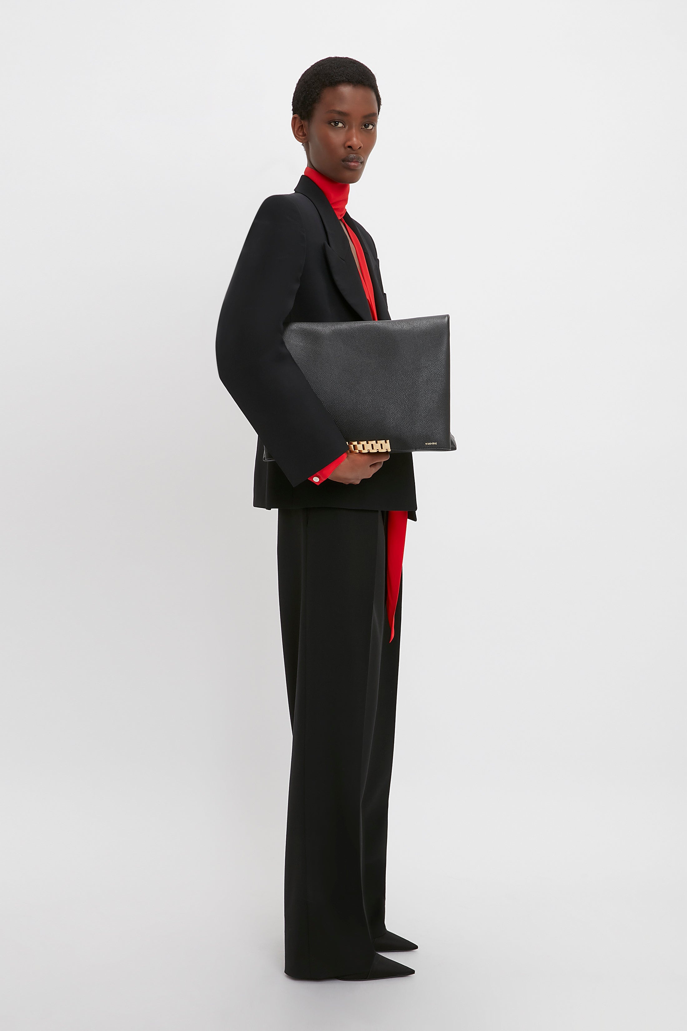 Square Shoulder Jacket In Black - 4