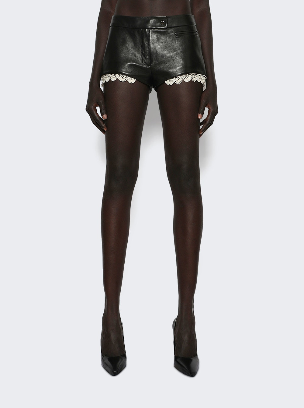 Lace Trim Shorts Black - 2