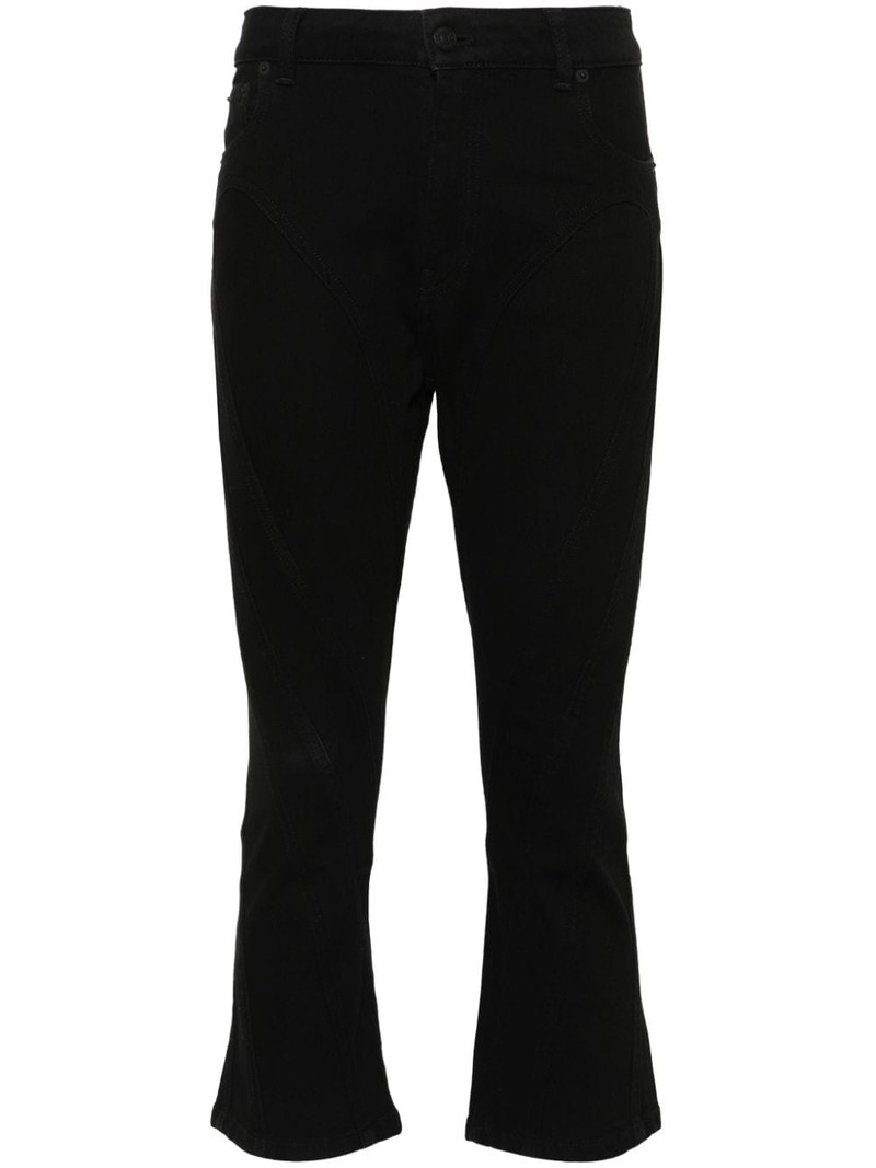 seam-detailed tapered jeans 1