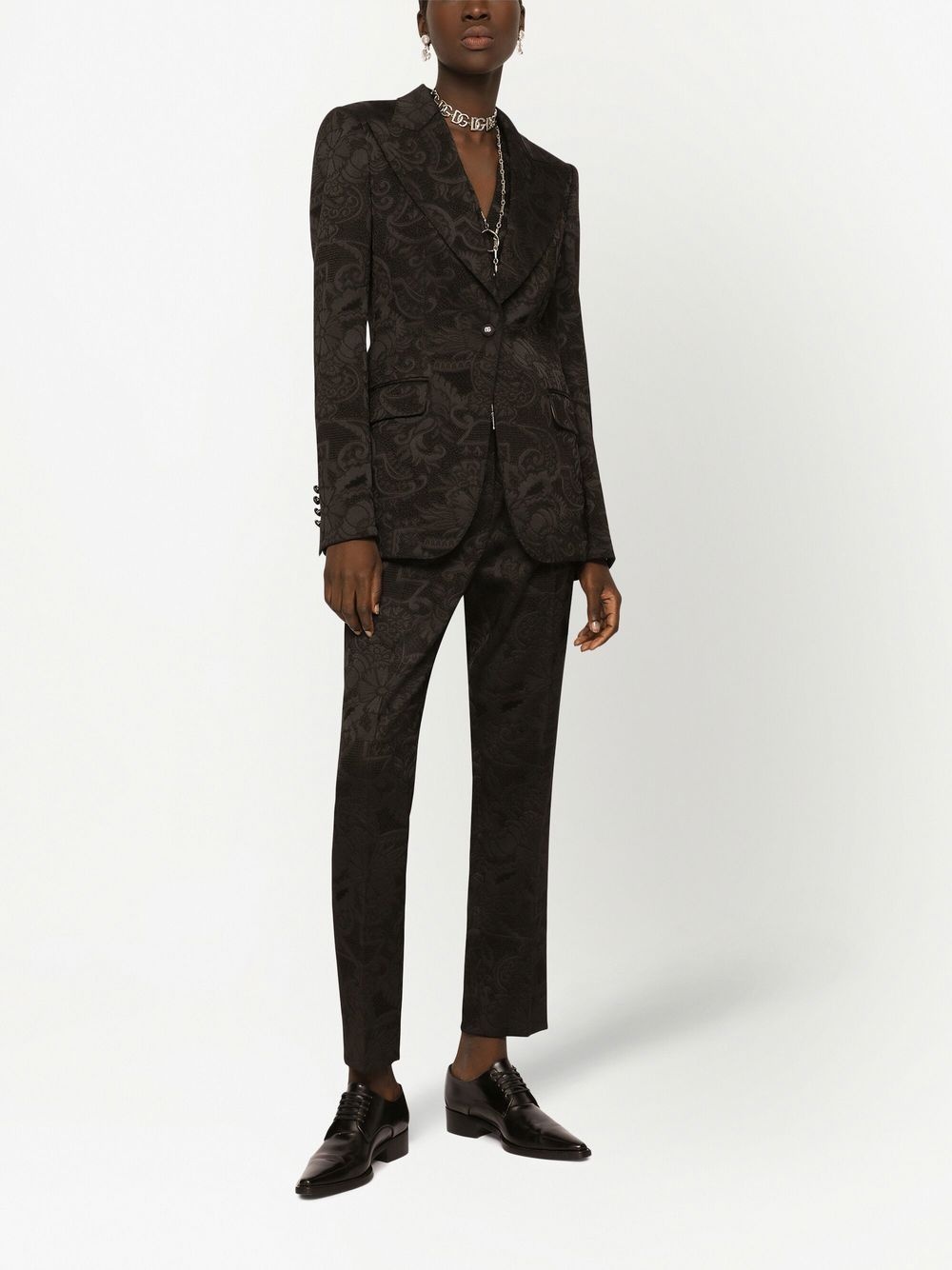 floral appliqué tapered trousers - 3