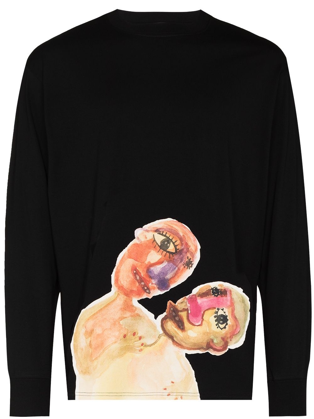 Twins print long-sleeve T-shirt - 1