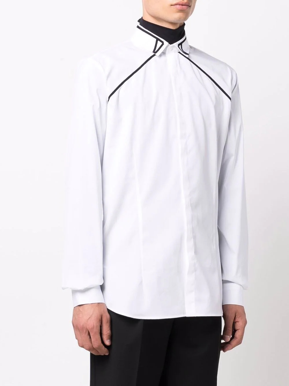 contrast-trim shirt - 3