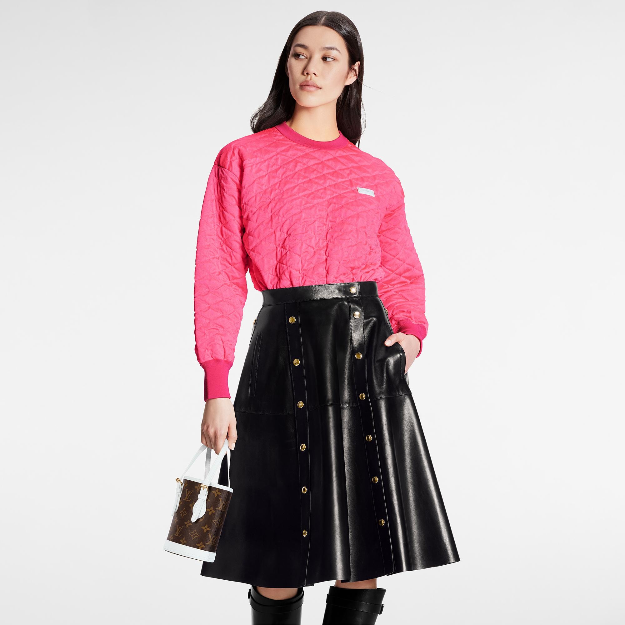 Snap Button Leather Skirt - 5