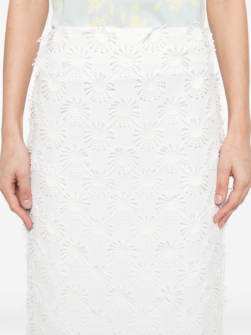 appliqué-detail midi skirt - 5
