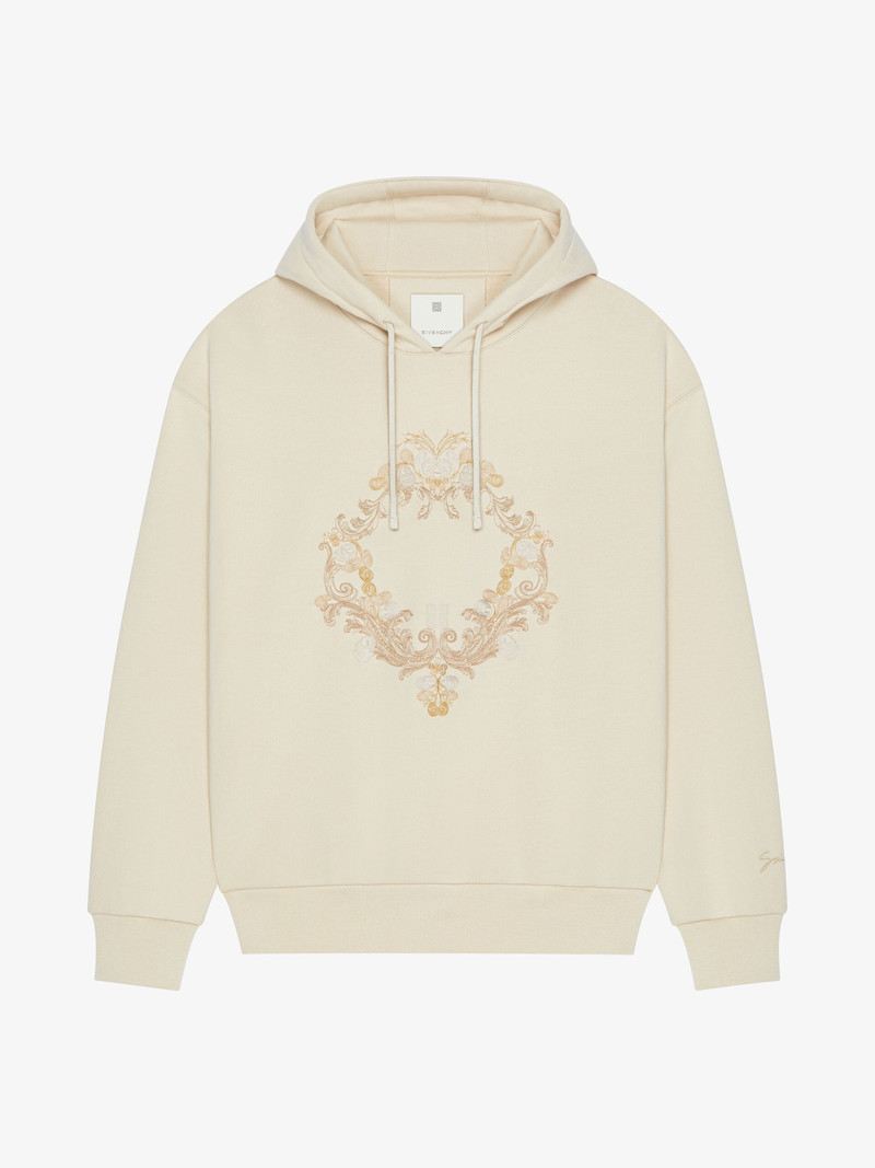 HOODIE IN FLEECE WITH BAROQUE EMBROIDERY 1