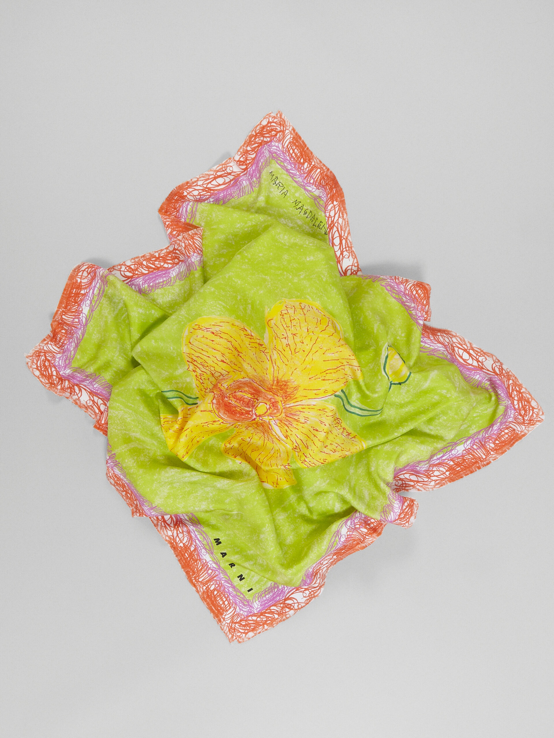 ORCHIDS PRINT SILK SCARF - 2