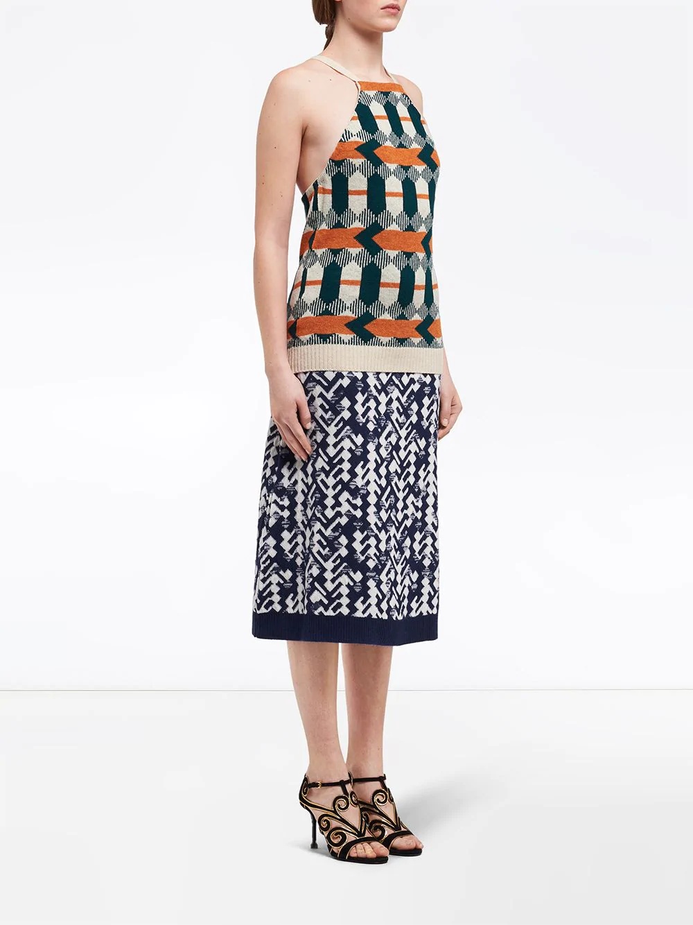 jacquard sleeveless top - 3