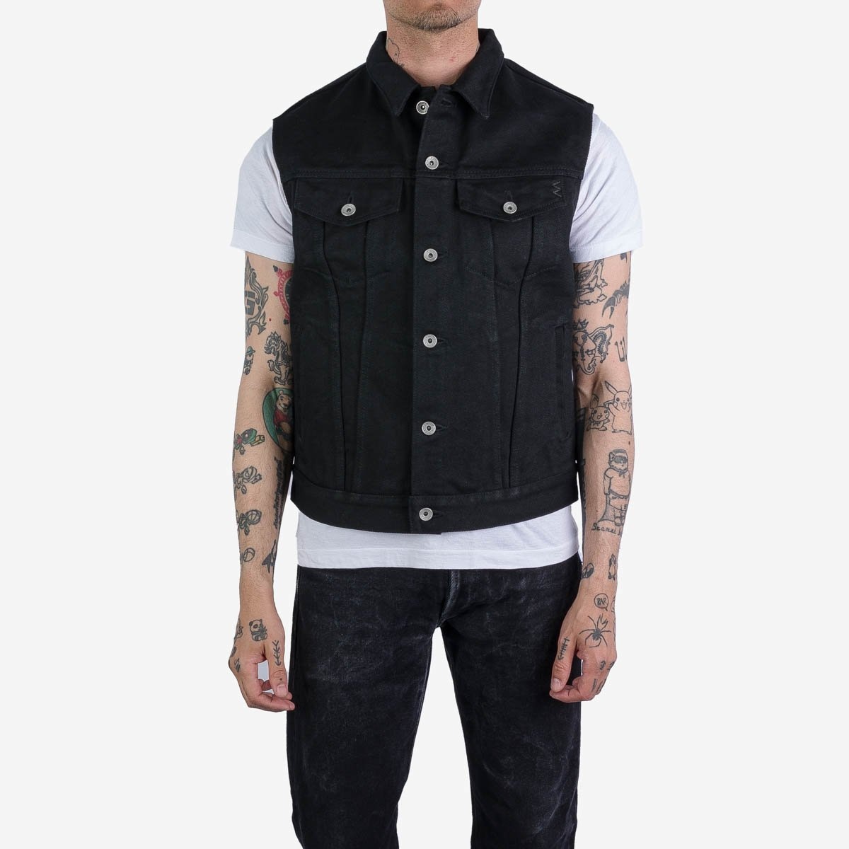 IHV-IHxDM-01 Iron Heart x DicE x Giulio Miglietta Collaboration 21oz Non-Fade Denim Type III Vest wi - 3