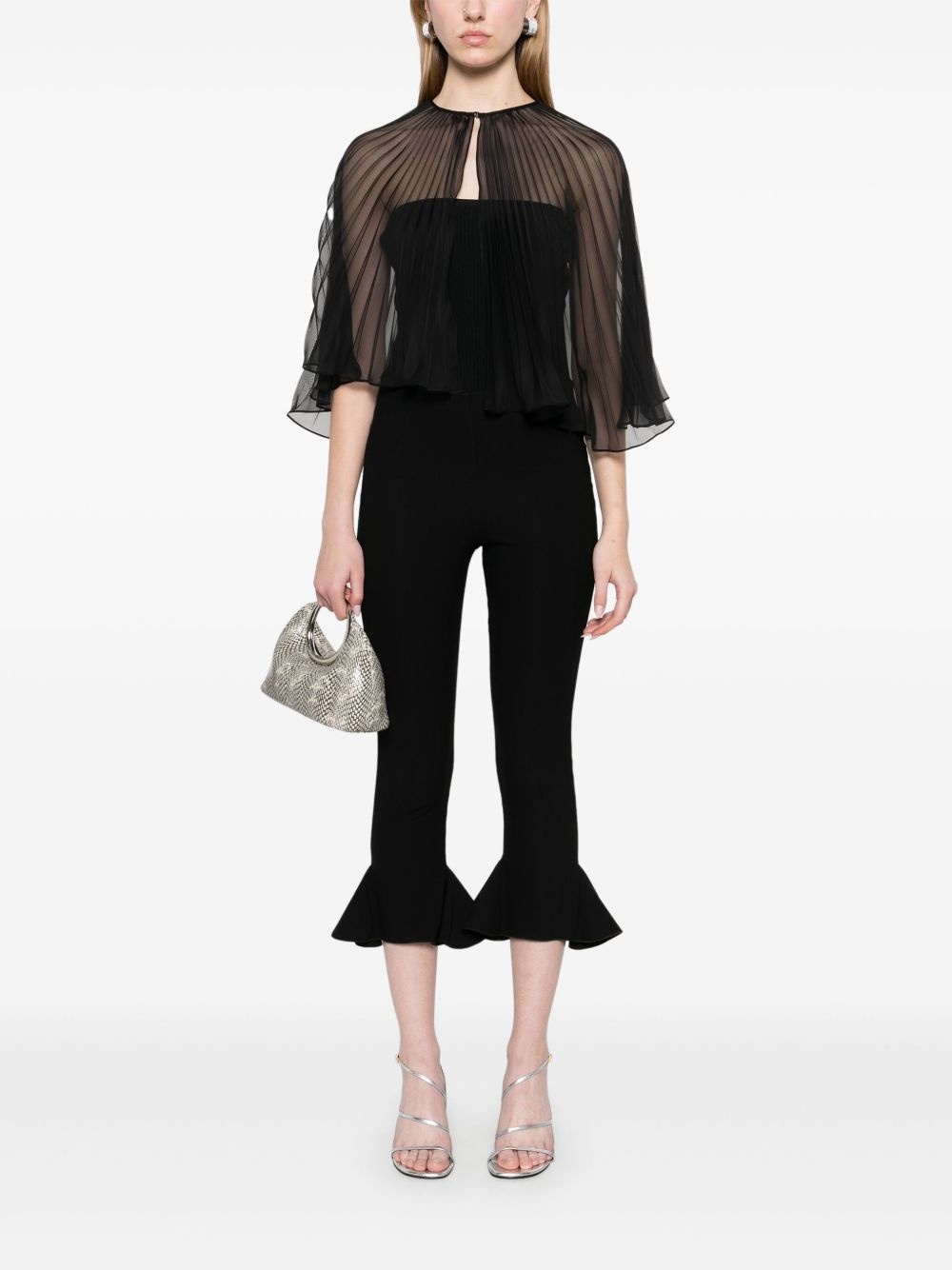 georgette pleated cape - 2