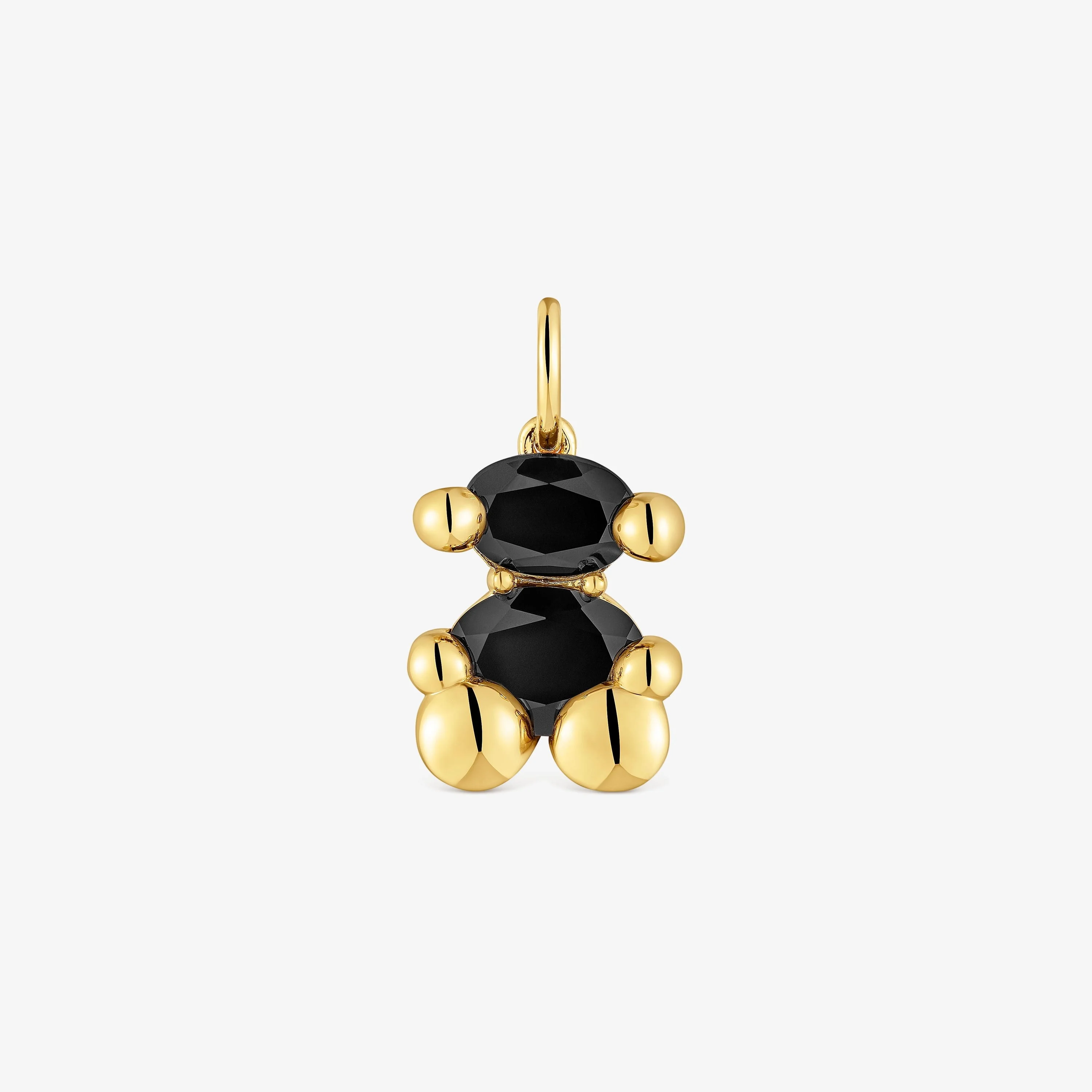 Small 18K gold vermeil with onyx bear motif Pendant Color Bear - 1