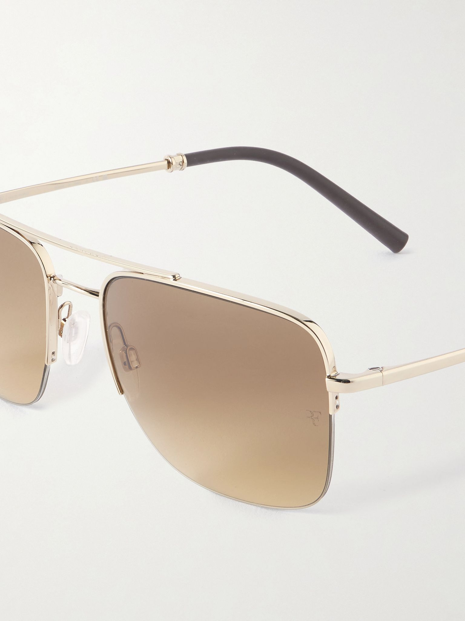 + Roger Federer R-2 Aviator-Style Gold-Tone Sunglasses Gold - 3