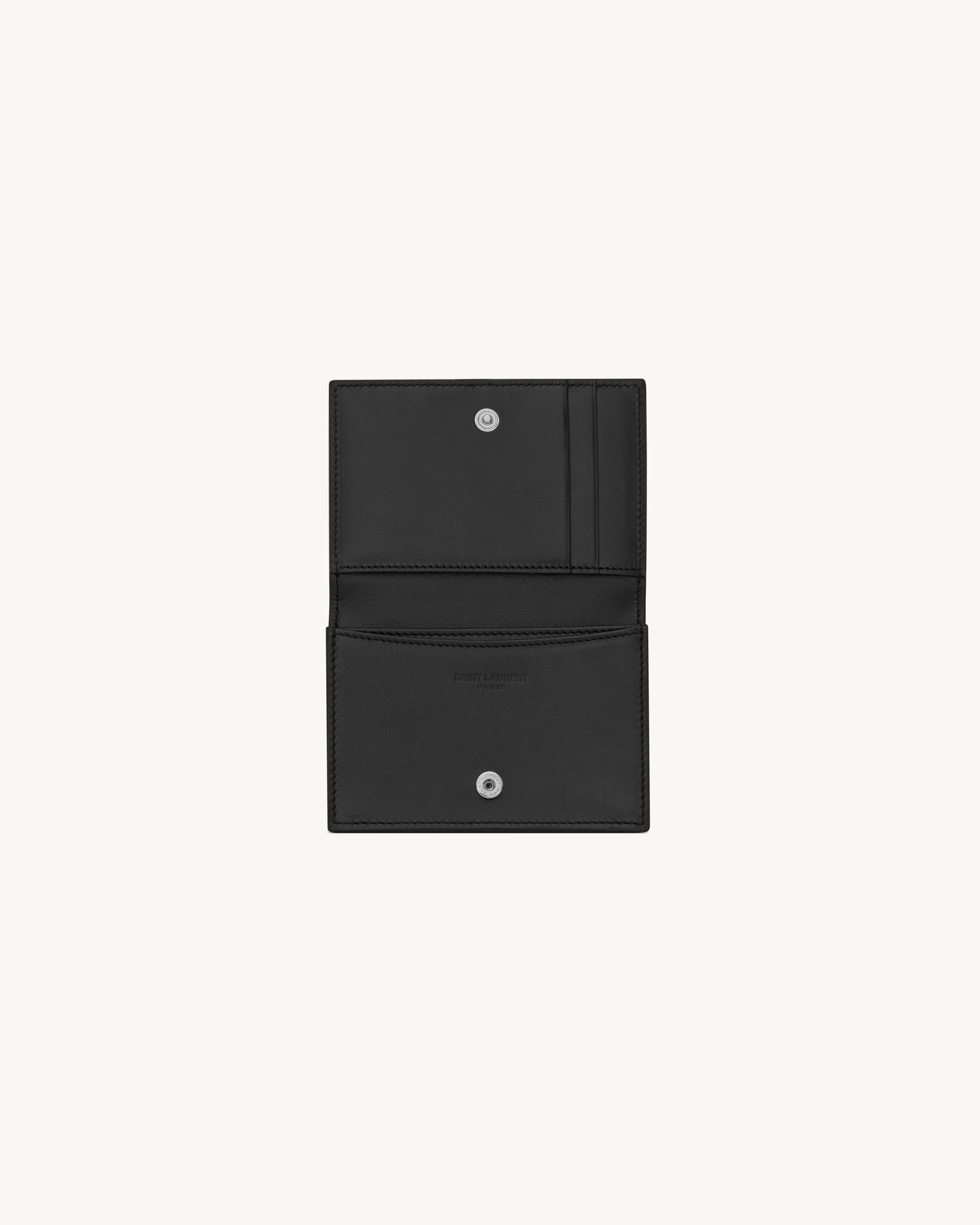 BUSINESS CARD HOLDER WITH FLAP IN SMOOTH LEATHER - 4