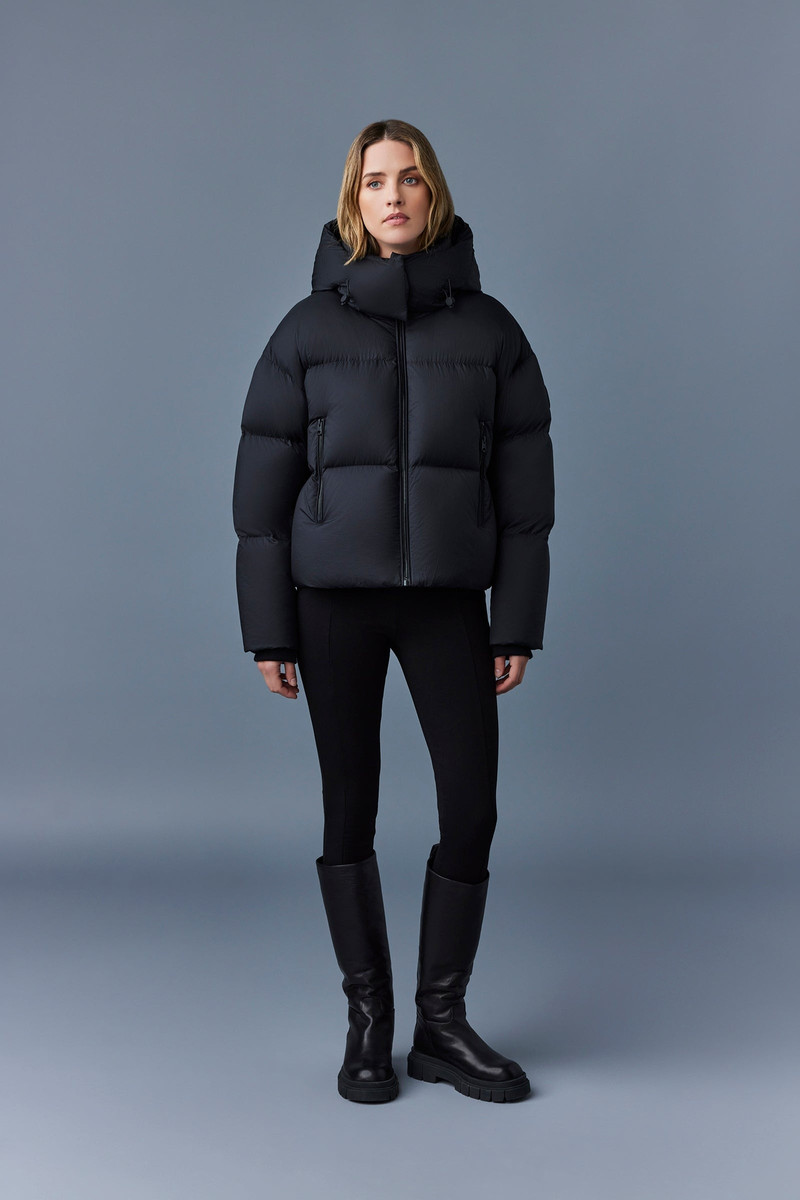 MACKAGE TESSY Medium down hooded jacket with softwash crinkle finish outlook