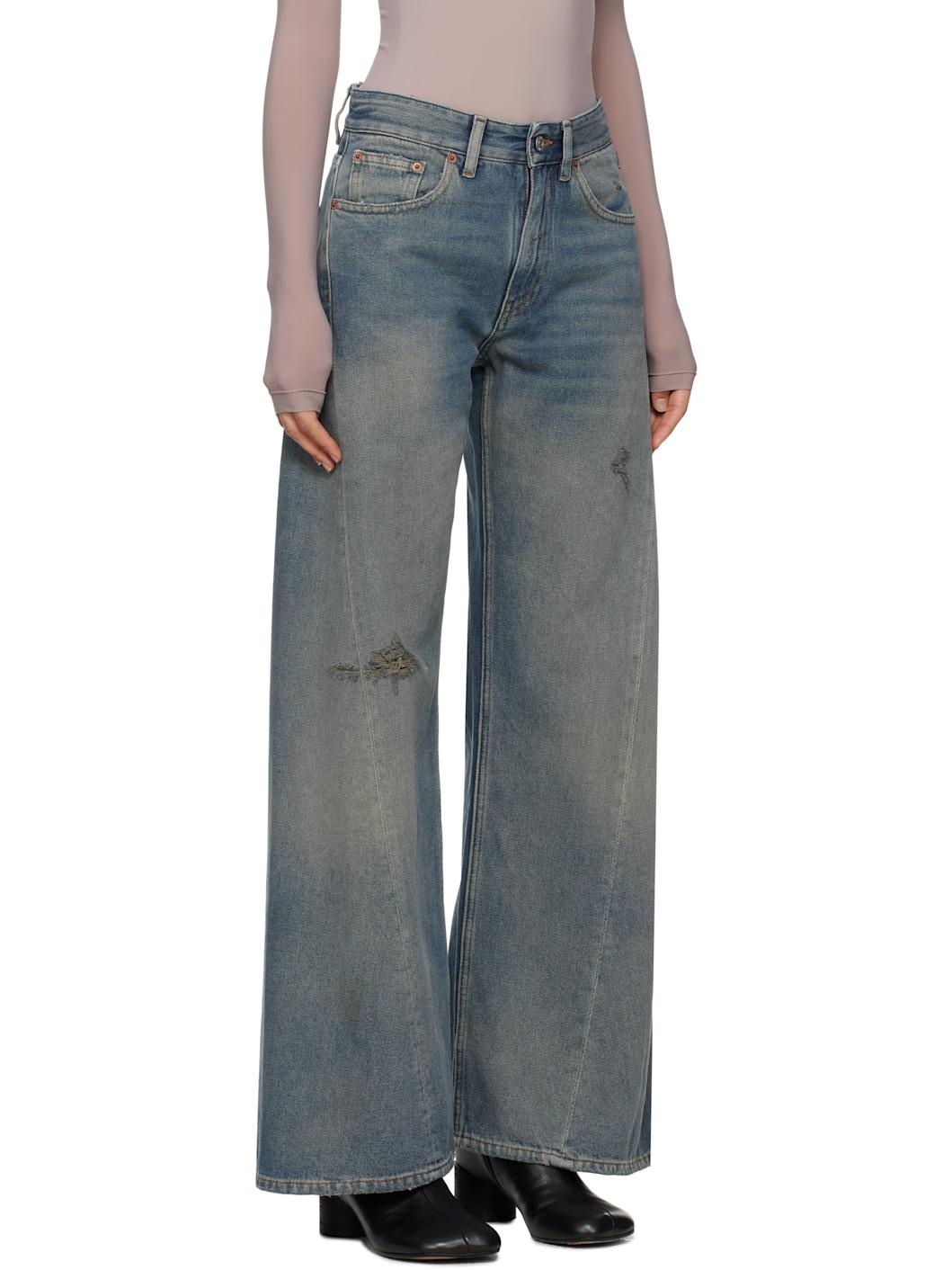 Blue Distressed Jeans - 2