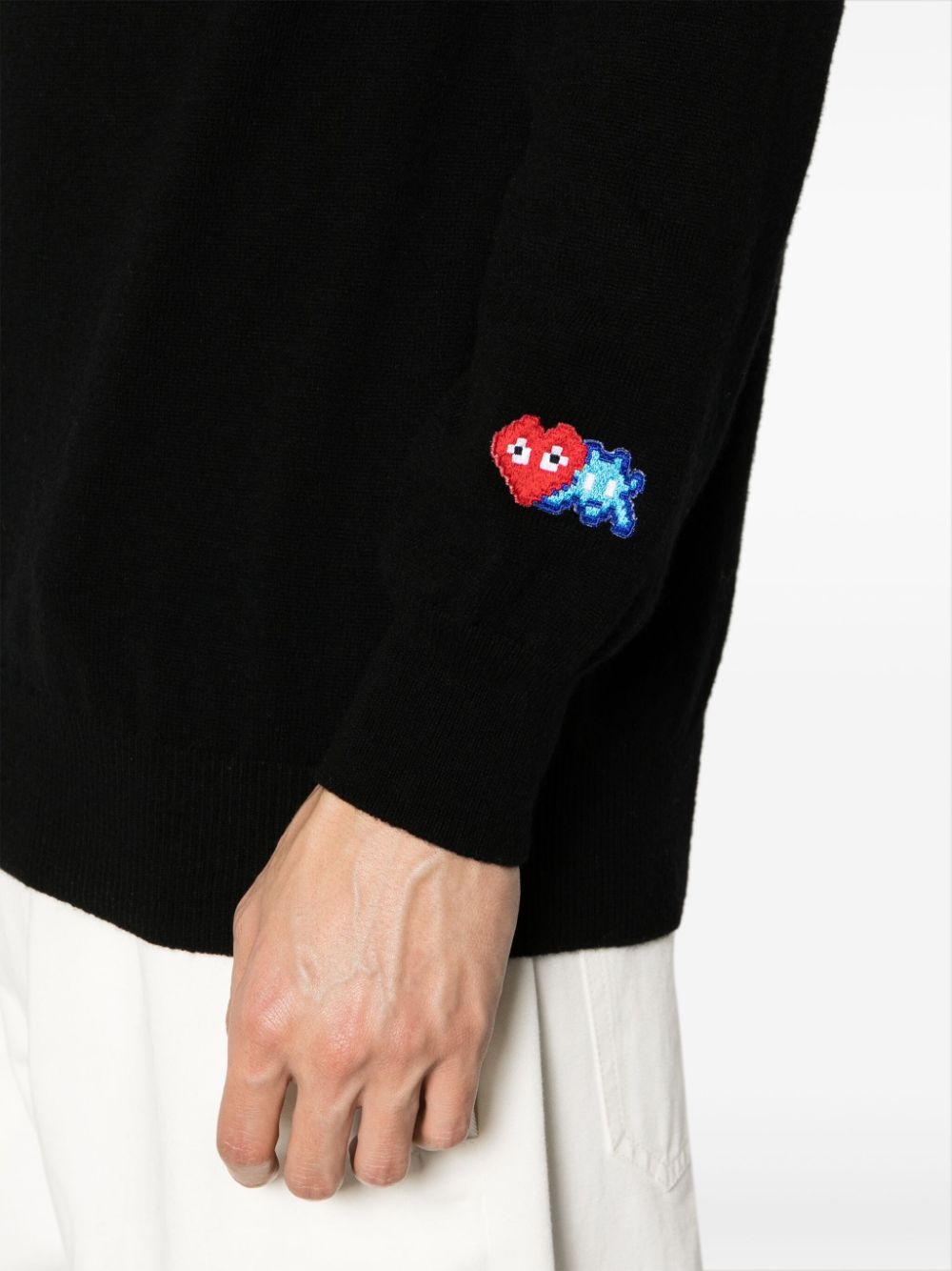 logo-patch wool jumper - 5