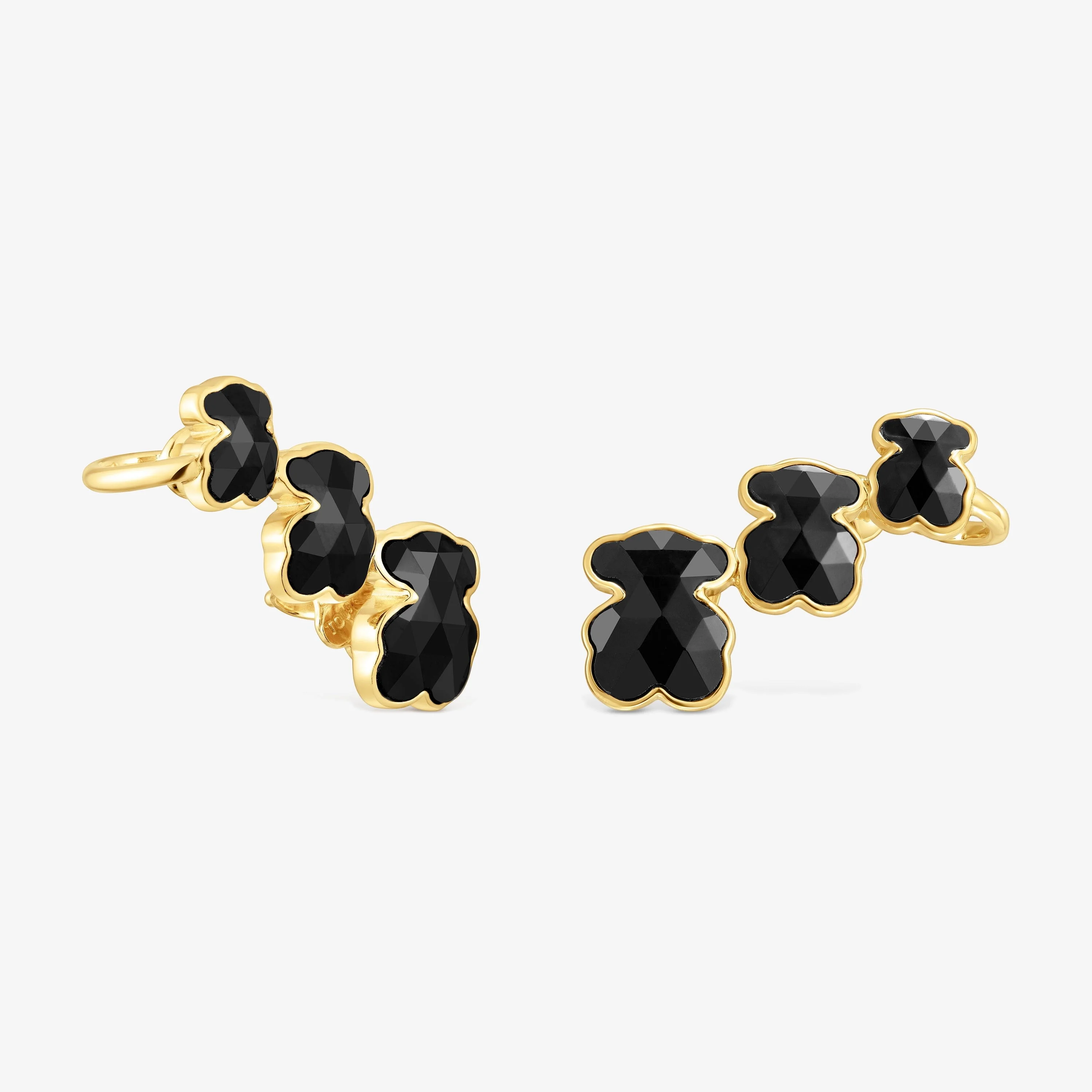 18K gold vermeil Climber earrings with onyx bear motifs TOUS Icon Color - 1