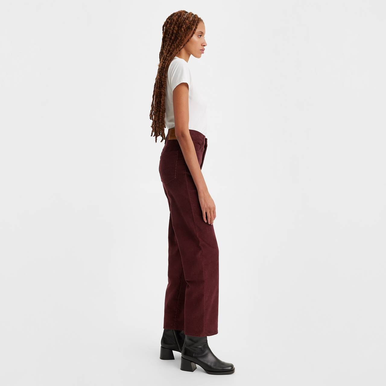 RIBCAGE STRAIGHT ANKLE CORDUROY WOMEN'S PANTS - 3