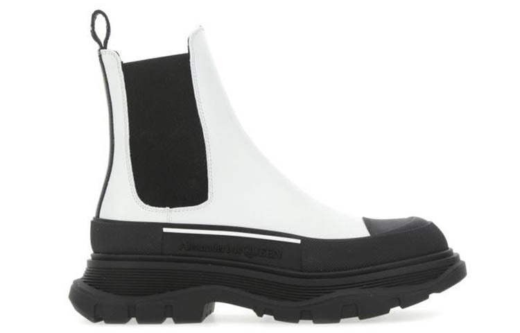(WMNS) Alexander McQueen Tread Slick Boots 'White Black' 635714WHZ649403 - 2