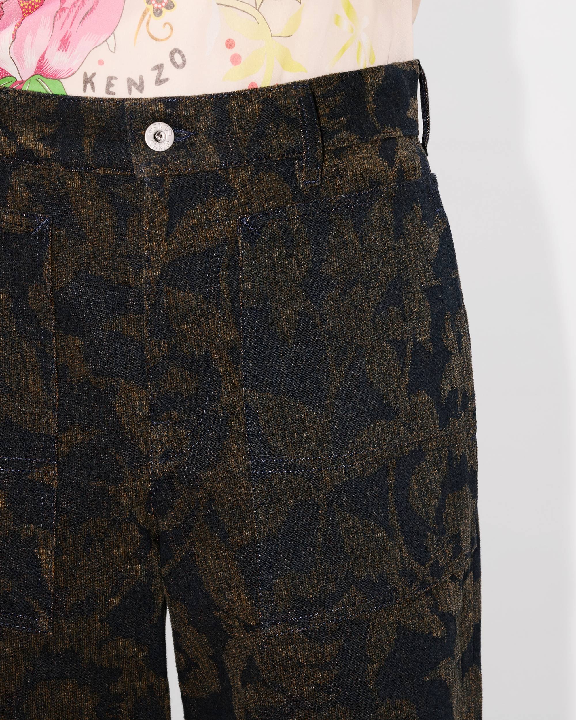 'KENZO Peonies' cargo jeans in japanese denim - 6