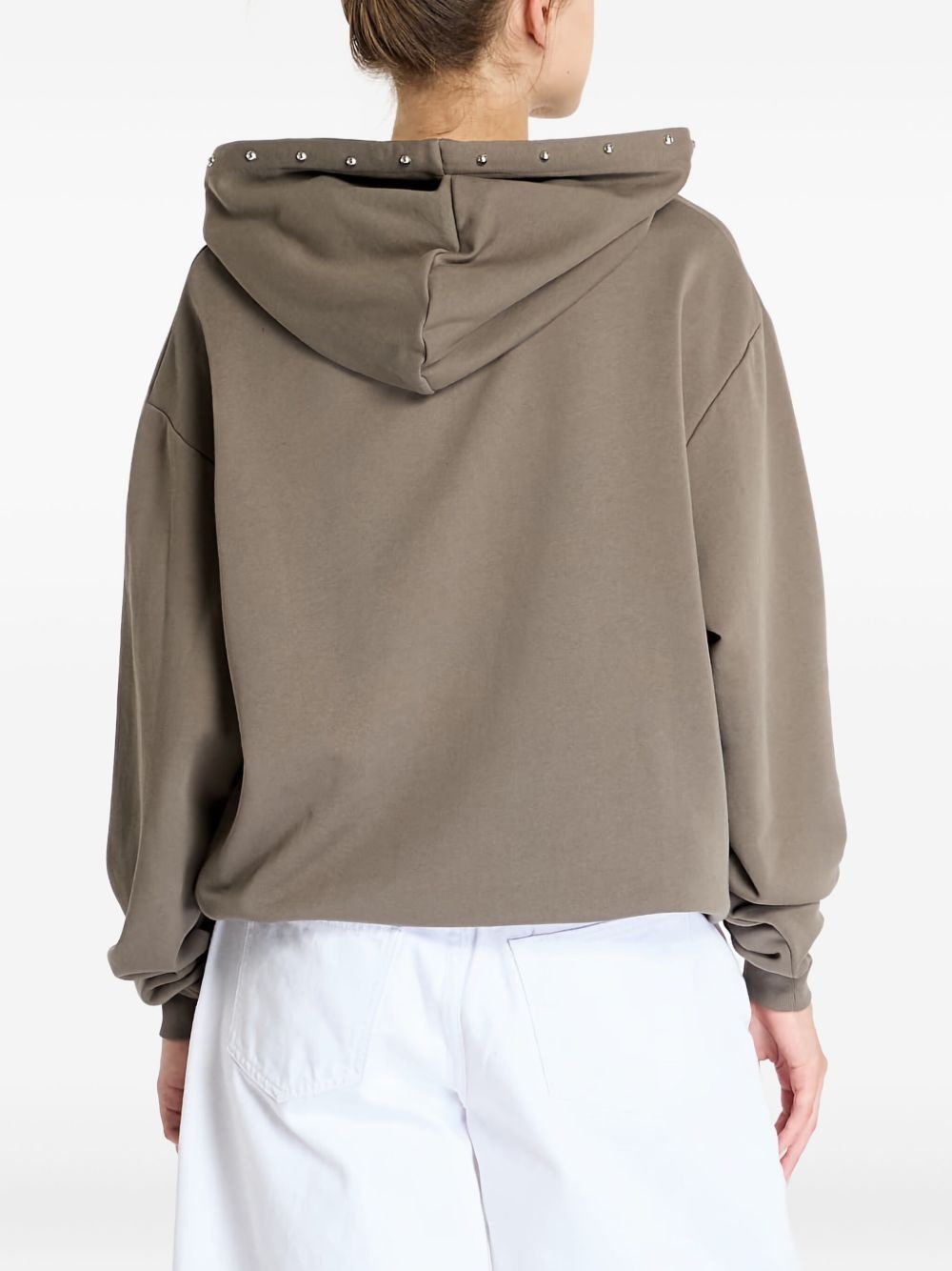 Cursive studded hoodie - 4