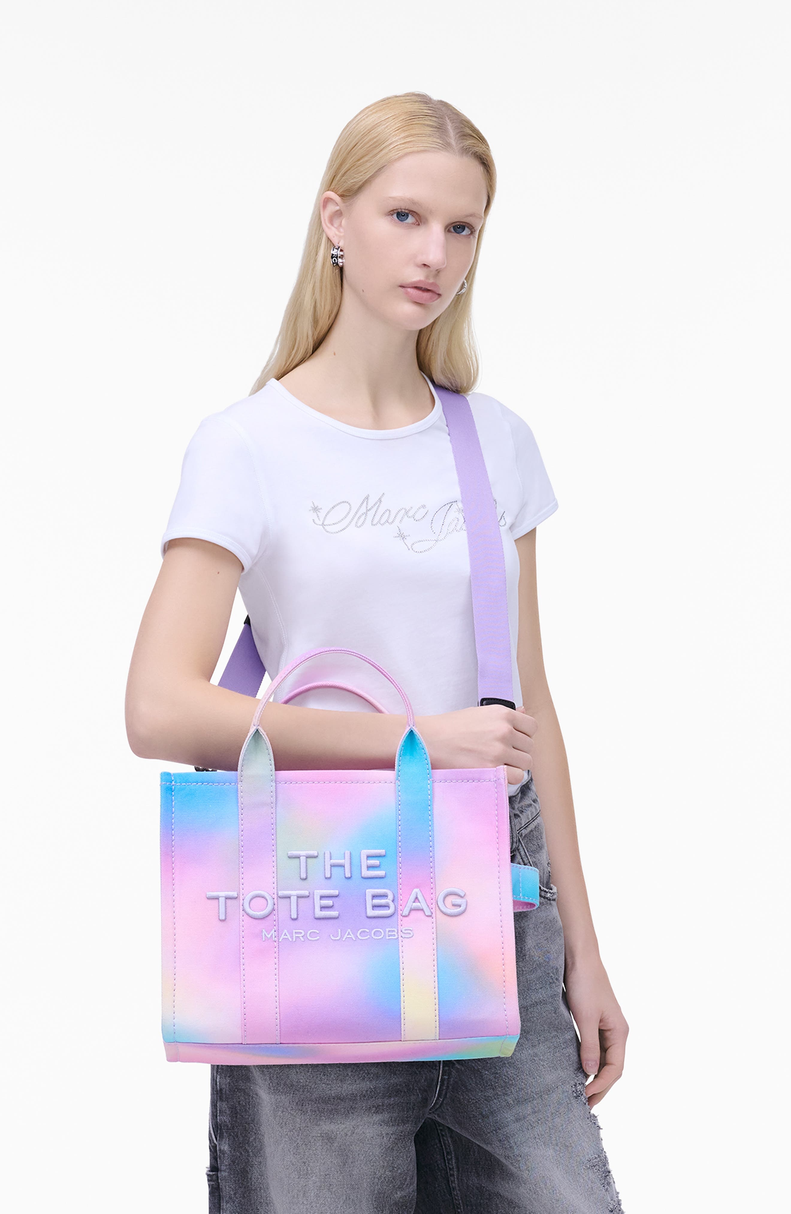 Marc Jacobs The Airbrush Canvas Medium Tote Bag in Blue Multi at Nordstrom - 3