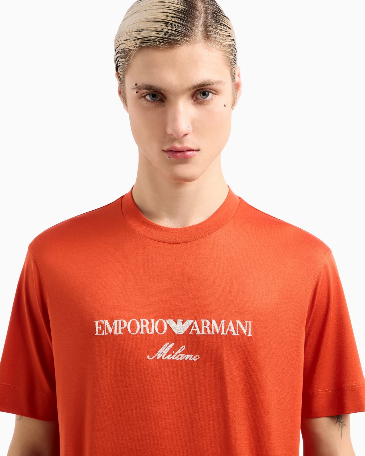 JERSEY-LYOCELL BLEND T-SHIRT WITH ASV LOGO EMBROIDERY - 5