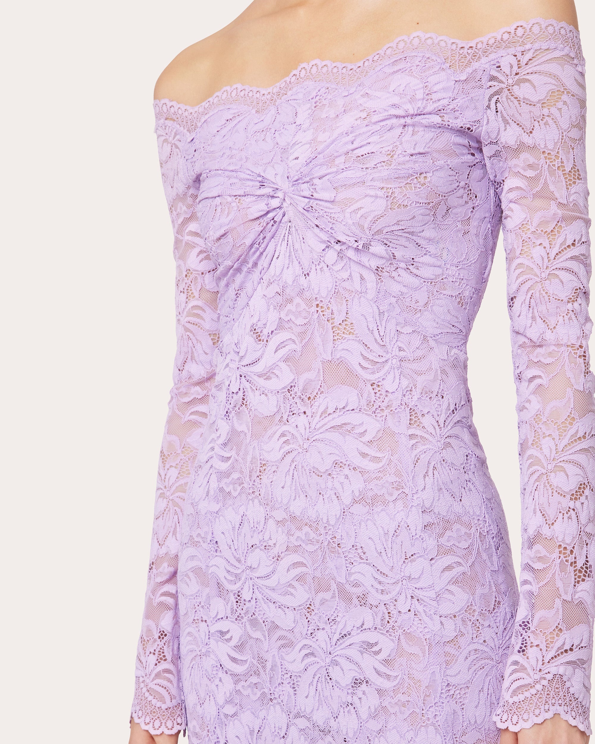 Floral Lace Ruched Off-Shoulder Maxi Dress - 6