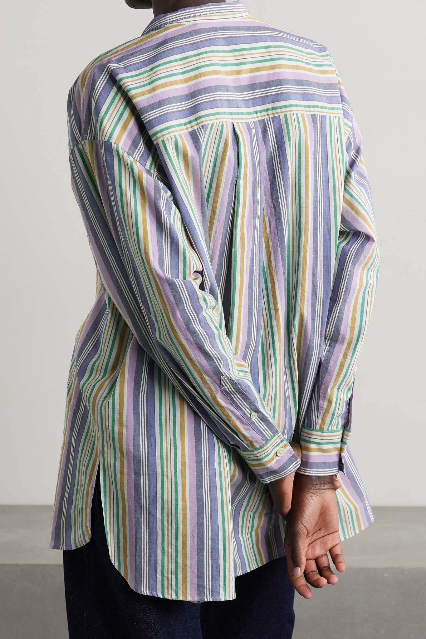 Taylor oversized striped cotton-poplin shirt - 3