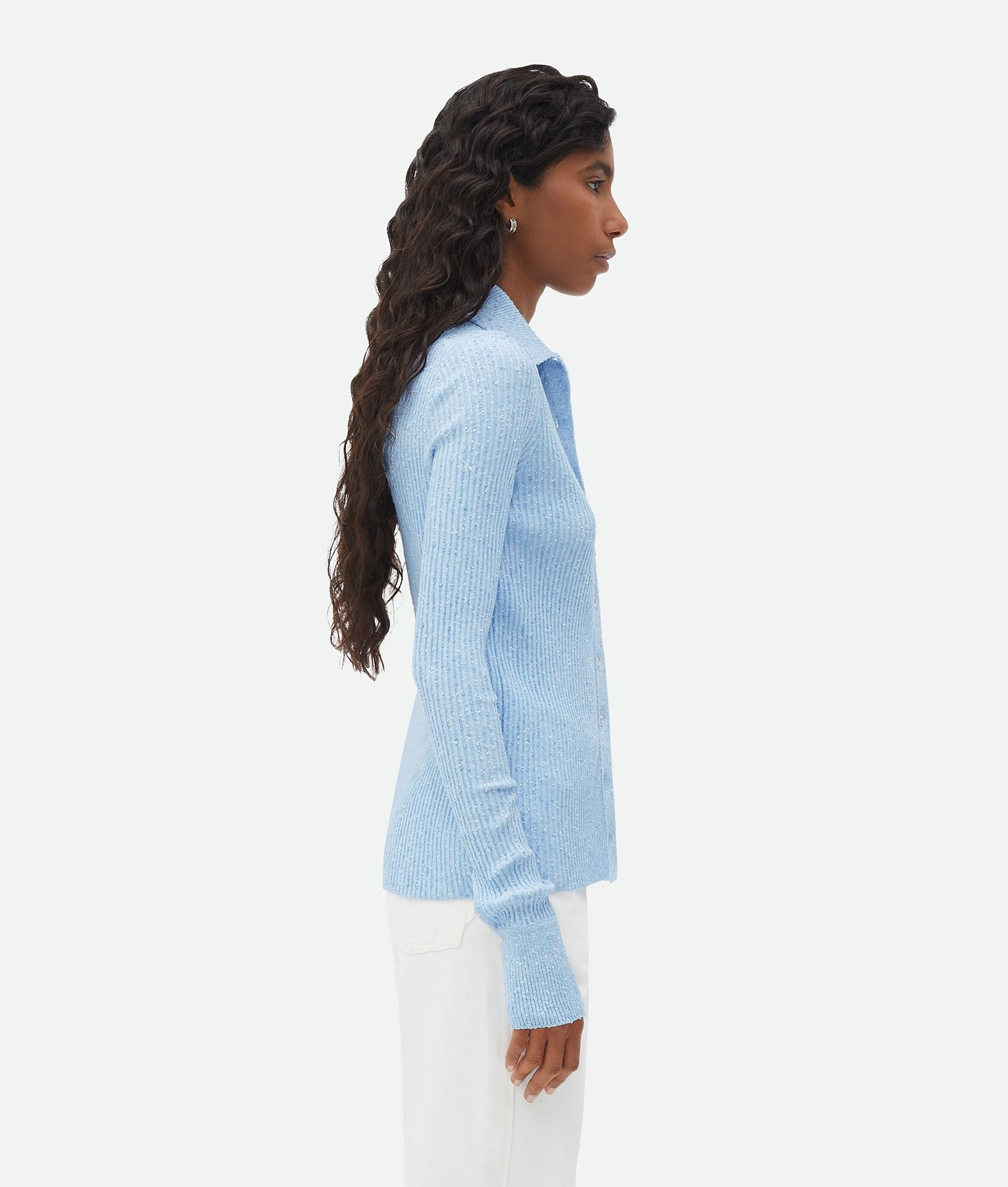 Slim Fit Ribbed Viscose Cardigan - 2