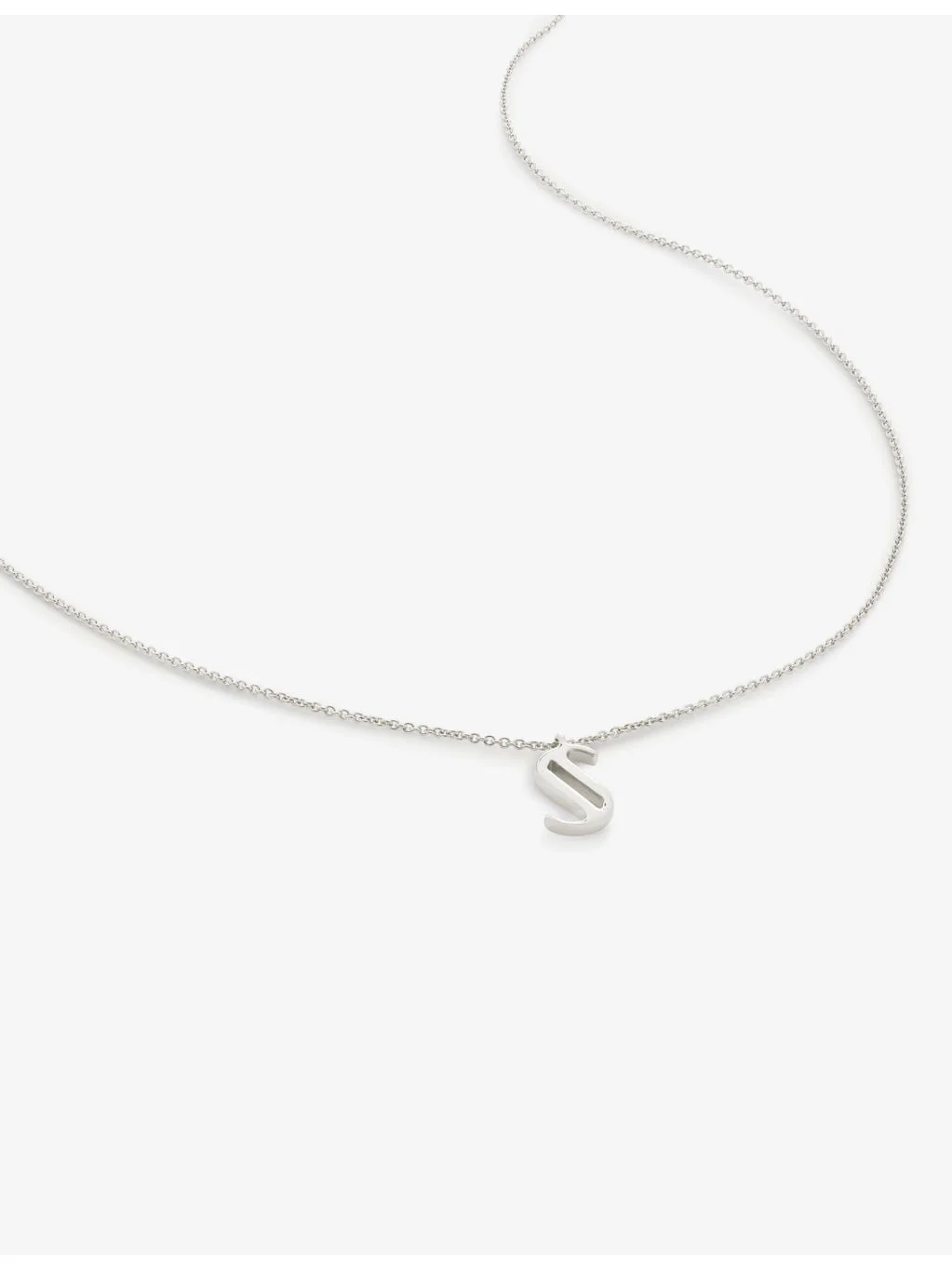S letter-charm sterling-silver pendant necklace - 1